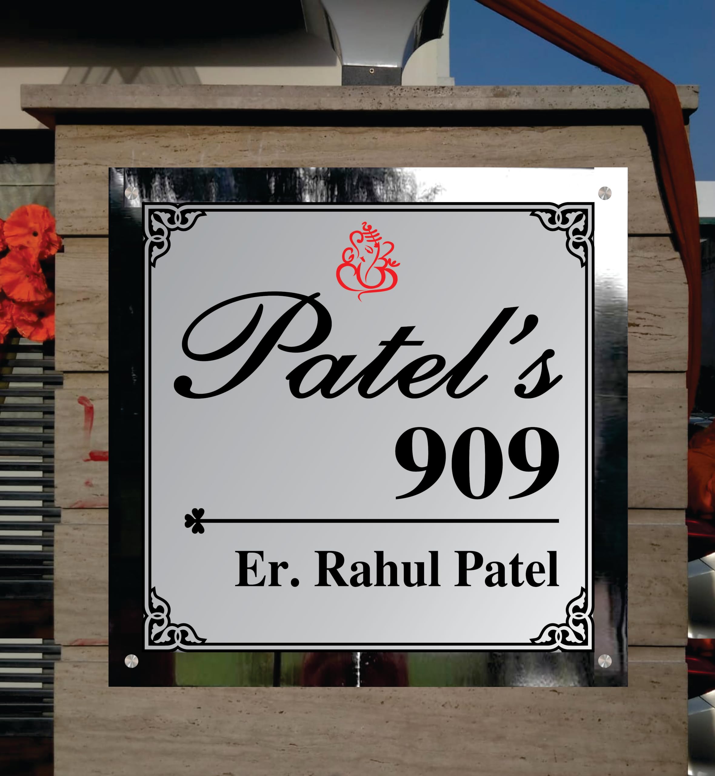 Personalized Stainless Steel House Name Plate -5
