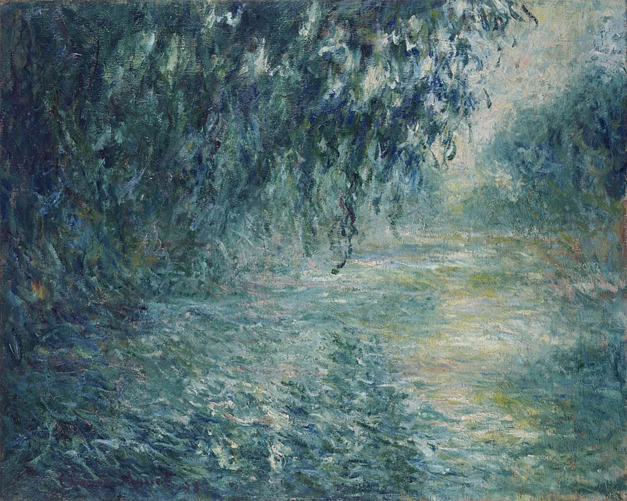 Dqcjiyigl No Frame Famous Canvas Prints Portrait Classic Wall Decor Morning On The Seine By Claude Monet Abstract Painting For Home Decor 60X90cm