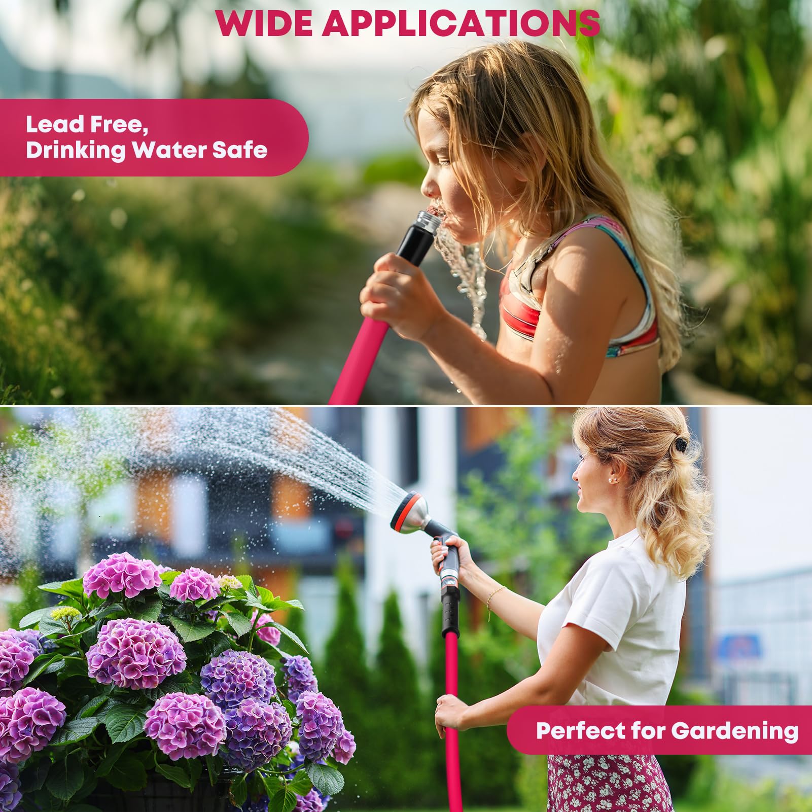 Kohree Tubo dell'acqua per camper da 6,5 m, tubo per acqua potabile di alta qualità, senza perdite, nessun nodo e flessibile tubo da giardino con custodia, ideale per camper, giardino, camion, auto,