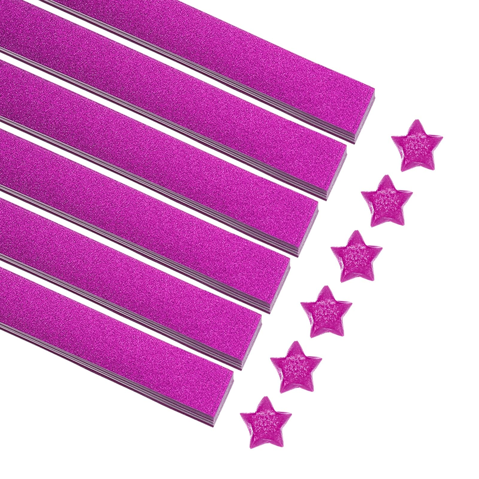 sourcing map 200 Sheets Origami Paper Glitter Stars Papers Rose Red Fold Paper for Beginner Arts Crafts Projects,0.4 x 8.7 Inch