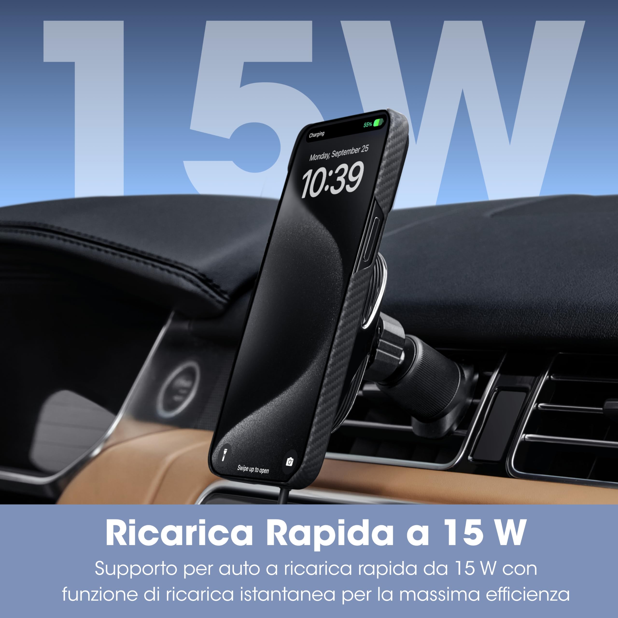 UGREEN Qi2 15W Caricatore Wireless Auto Magnetico, Porta Cellulare Magsafe d'Aria Bocchetta Compatibile con iPhone 17 Pro Max Air/16/15/14/13/12 Serie