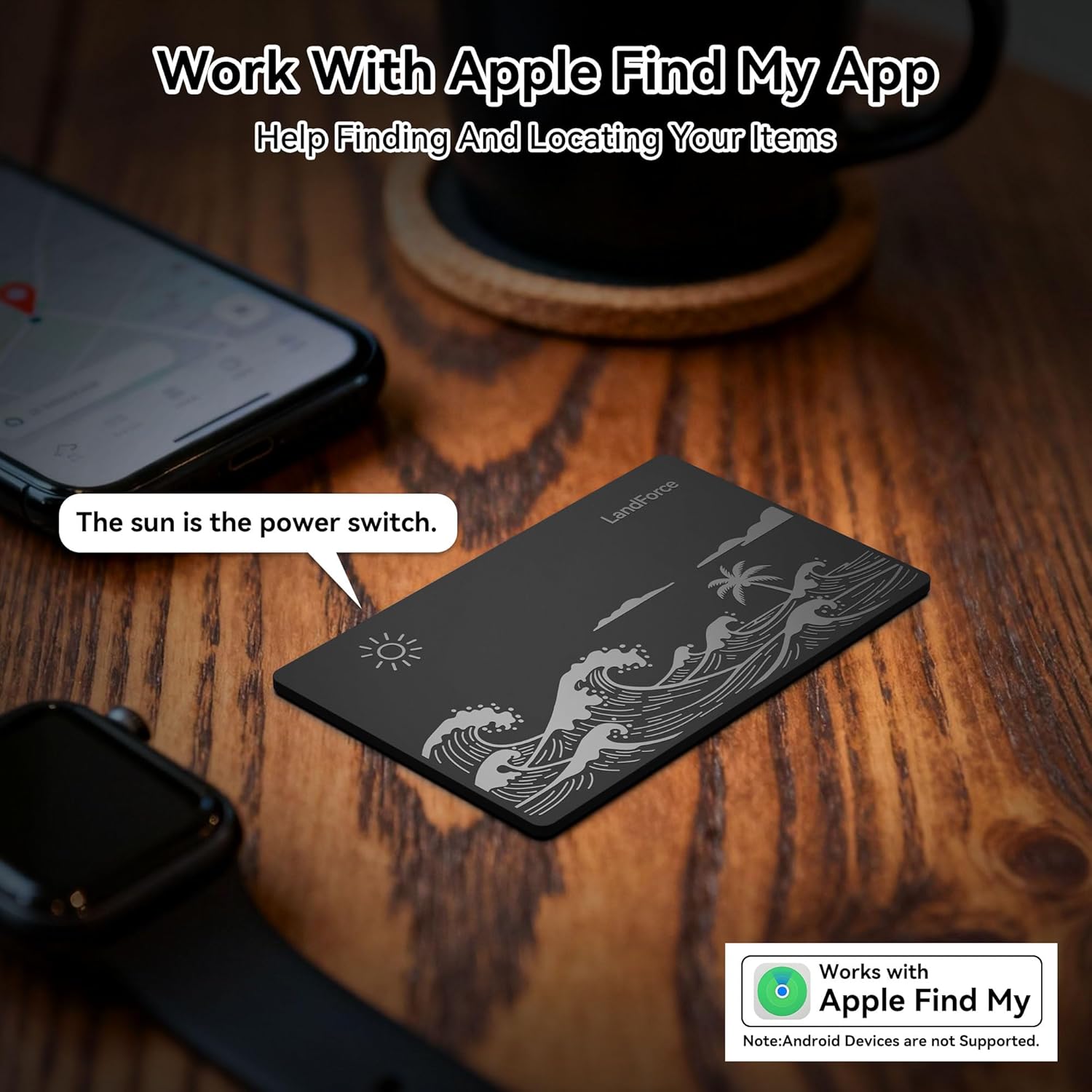 2Pack for Air Tag Wallet Tracker Card 0.07in IP68 Waterproof Bluetooth Tracker Smart Finder, Passport, Work with Apple Find My, Wireless Charging, Card Locator[Apple MFi Certified] iOS Only