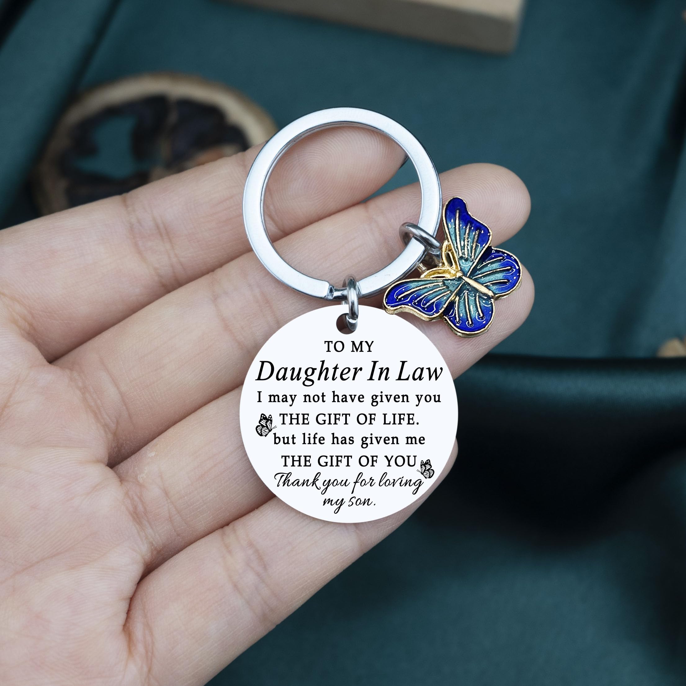 Unique Mothers Day Gifts for Daughter In Law Mother In Law Birthday Wedding Engagement To My DaughterLaw Keychain