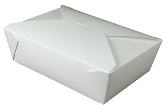 Fold-Pak Bio-Pak 03BPWHITEM Paper Carry-Out/to-Go Container, 7-3/4" Length x 5-1/2" Width x 2-1/2" Height, 66-Fluid Ounce Capacity, White Case of 200