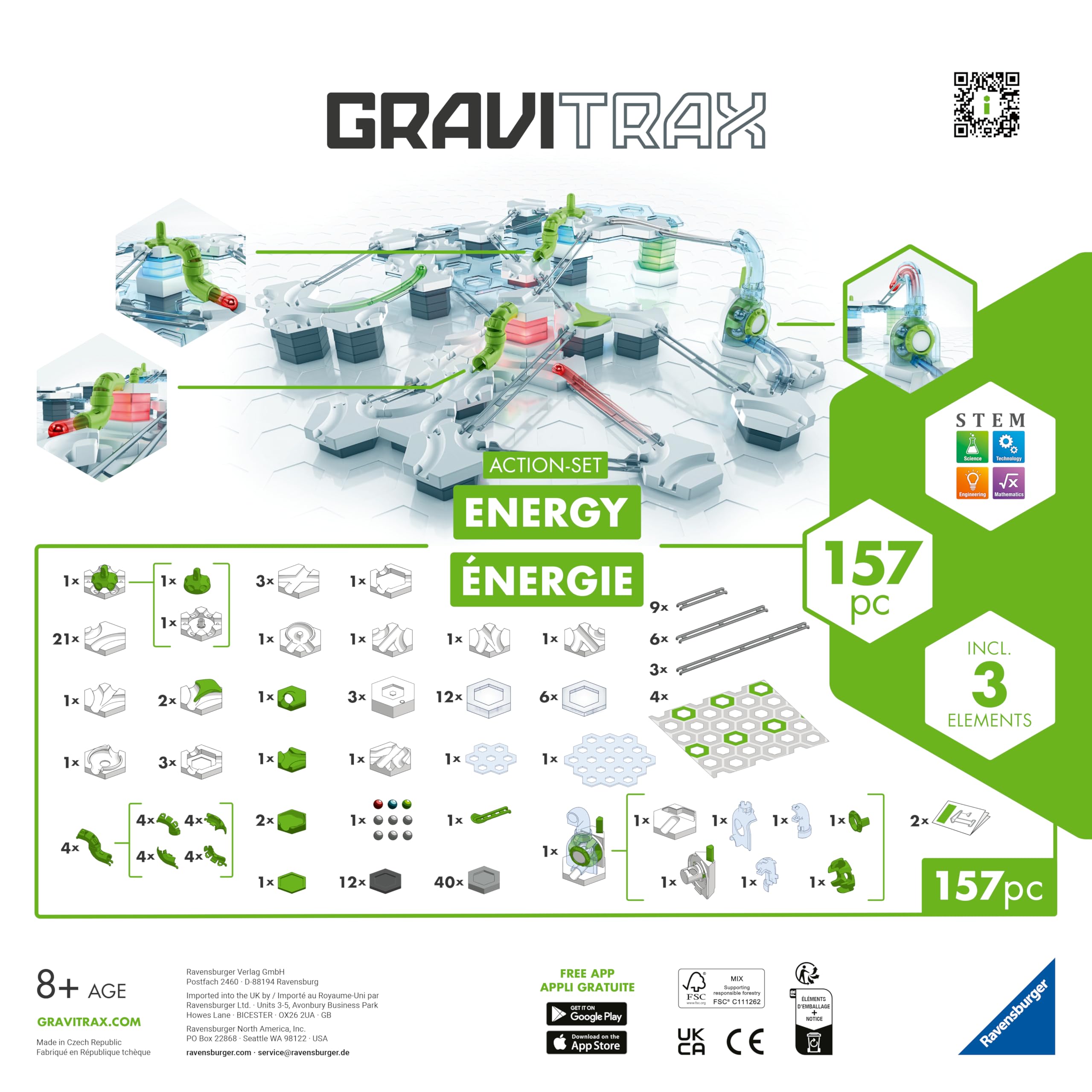Ravensburger GraviTrax Action-Set Energy 27482 - GraviTrax Starterset für Deine Kugelbahn - Murmelbahn und Konstruktionsspielzeug ab 8 Jahren, GraviTrax Zubehör alleine bespielbar