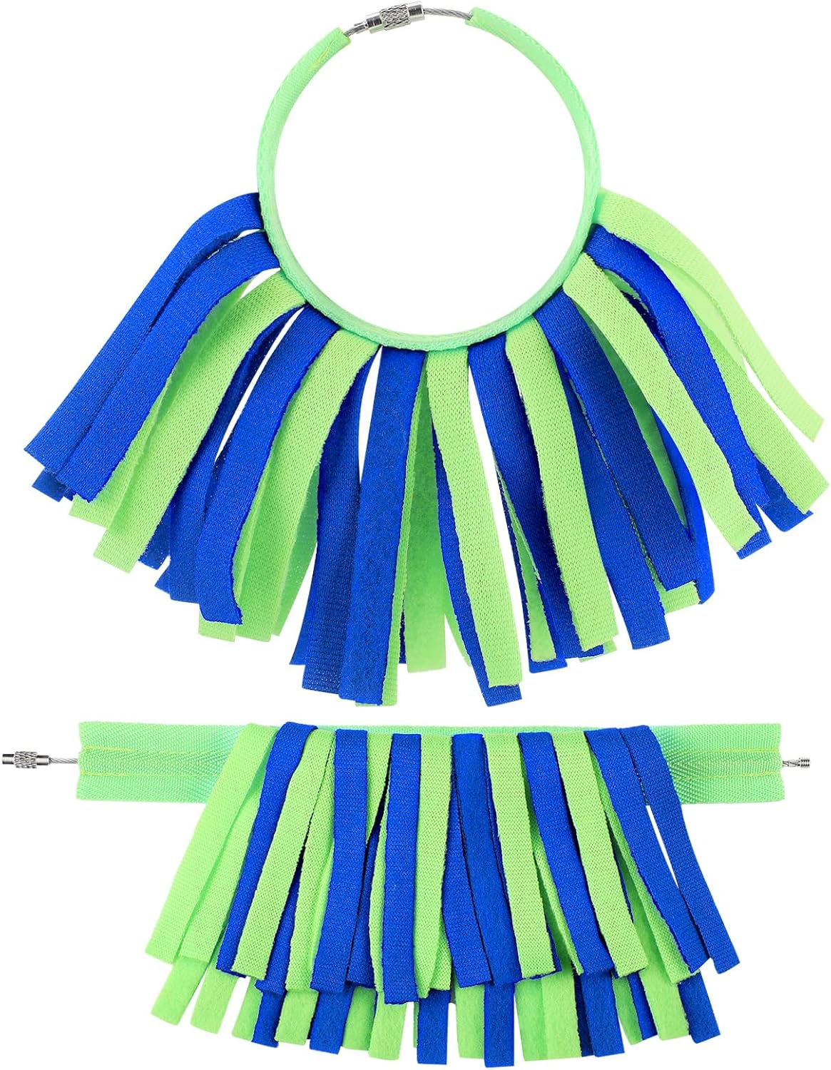 Breling 2 Pcs Luggage Pom Poms for Suitcases Fun Luggage Tags Suitcases Stroller Identifier Travel Accessories for Airplane(Blue, Green)