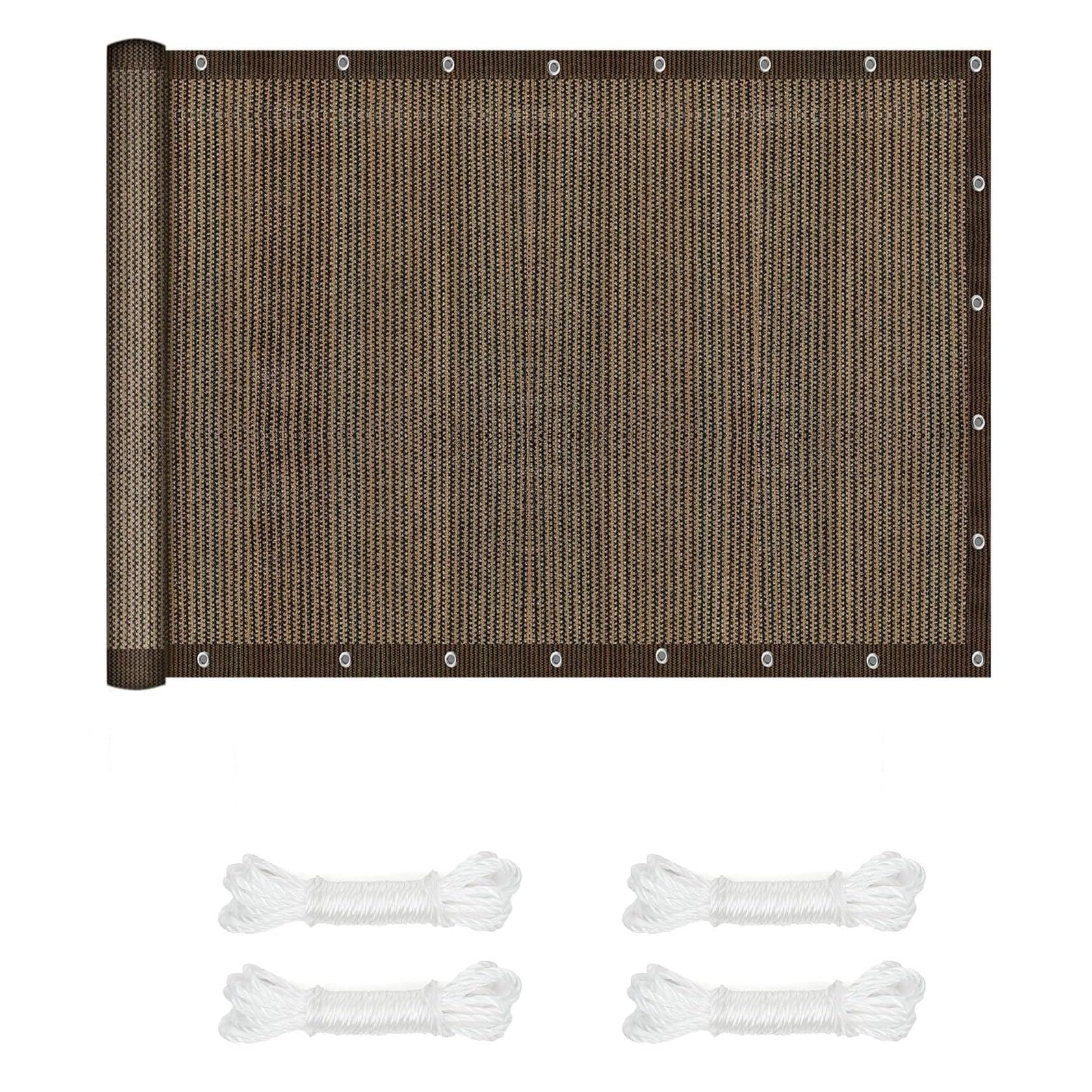 Voile d'ombrage rectangulaire 550x650 cm en tissu HDPE respirant marron pour jardin