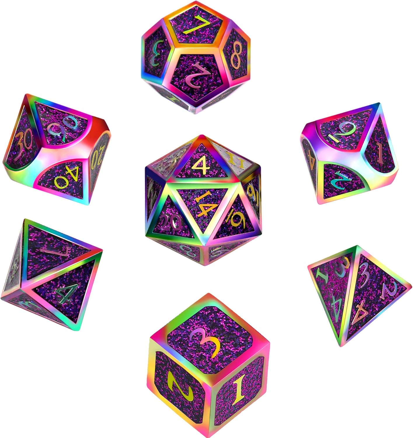 DND Metall Würfel Set 7-teilig - Bronze RPG Würfel Für Rollenspiele