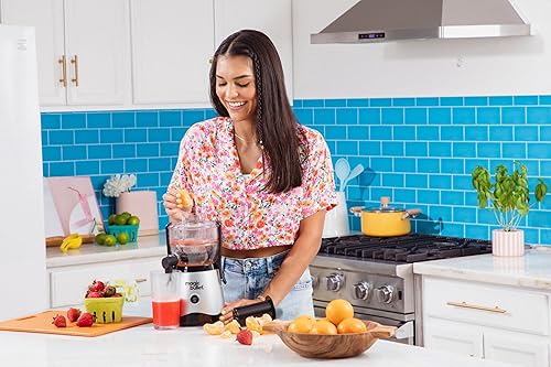Vista 9 de Magic Bullet® Mini Exprimidor, Ahorro de Espacio en la Encimera, Canal de Alimentación de 2 Pulgadas para Frutas y Verduras, 400W, Diseño Compacto