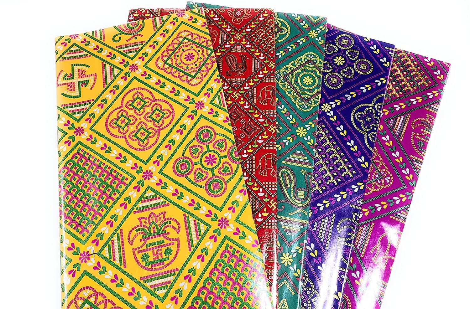 GIRLYZ ATTIRE Jaipuri Chunri Print Gift Wrapping Paper Sheets, Use for Racks for Home Decoration (10)-image-41