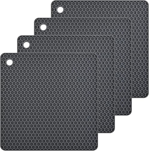 Miniatura 9 de Smithcraft Alfombrillas de silicona para salvamanteles de silicona para encimeras, resistentes al calor, manteles individuales de mesa, paquete de