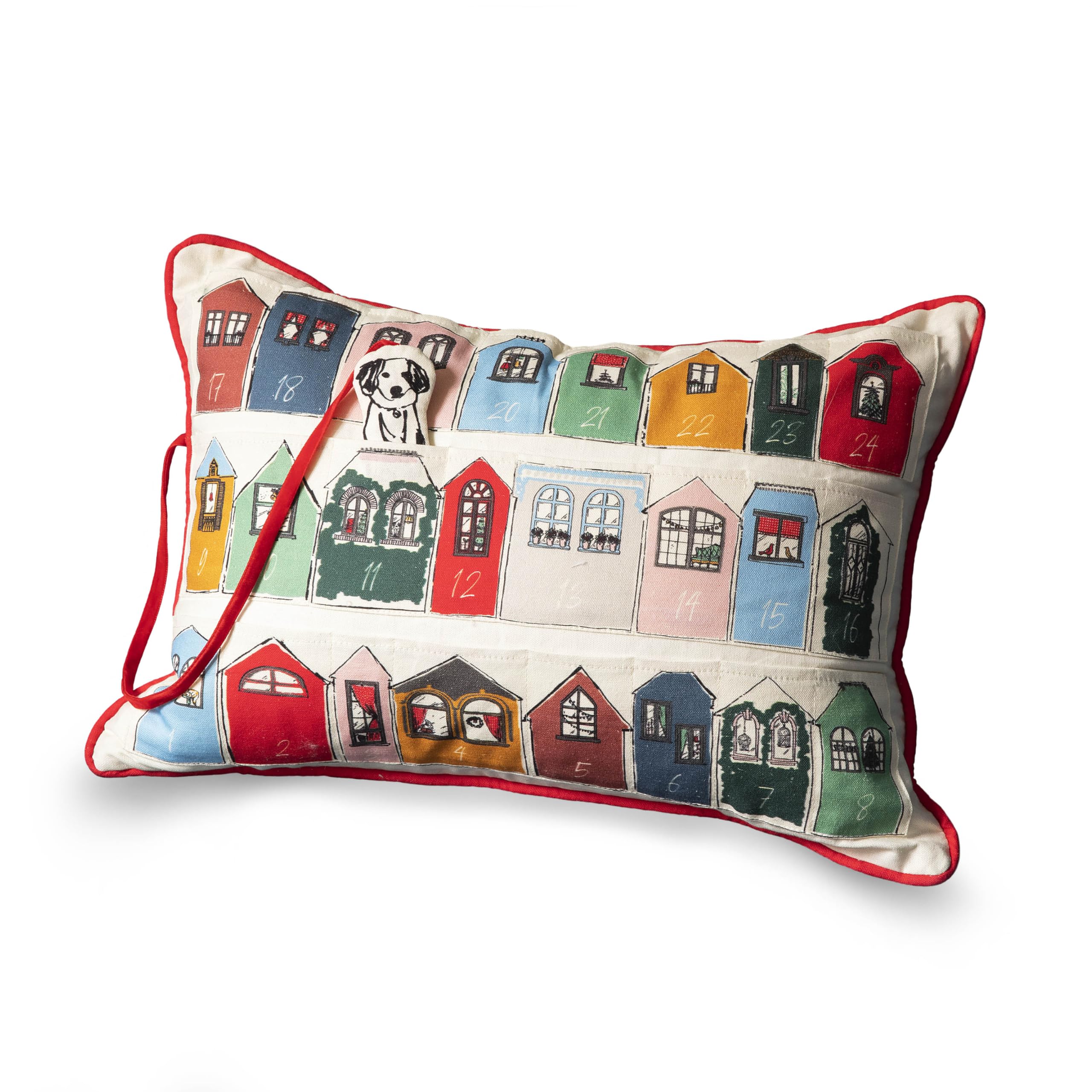 Advent Calendar Decorative Pillow, 14" x 20", Ivory