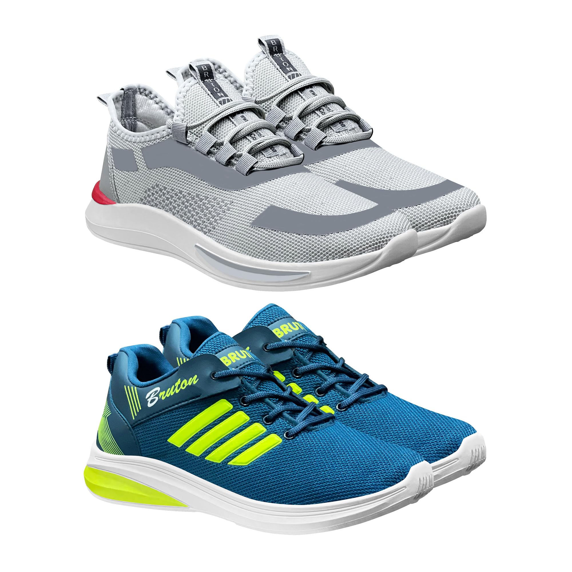 BRUTON Shoes for Trendy Gym Shoes | Sports Shoes | Running Shoes for Mens & Boys -(Combo Pack of 2, Size-7) (B0CHDWMKWR) Amazon Price History, Amazon Price Tracker