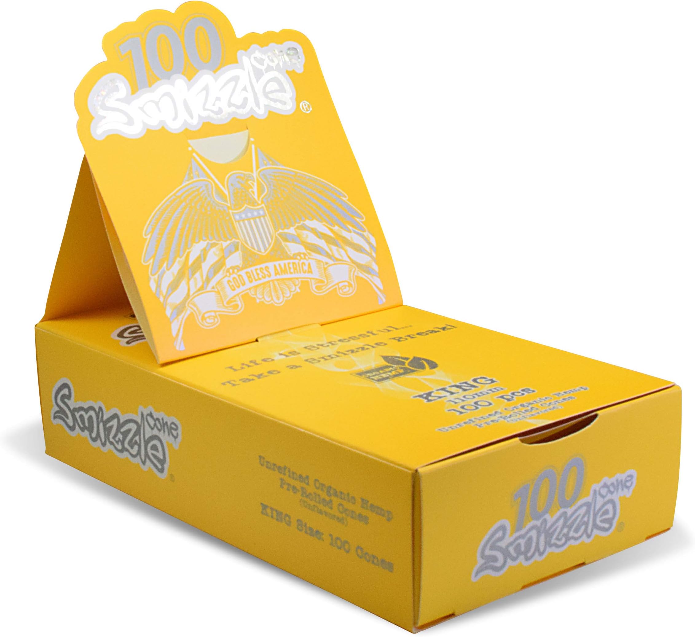 100 pcs Pre-Rolled Organic Cones, KING (110mm)