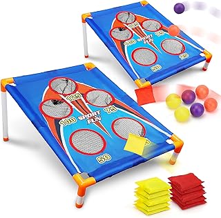 TOY Life Kids Cornhole Set Bean Bags Toss Outdoor Games for Kids Outdoor Toys for Kids 4-8 8-12 Bean Bag Toss Kids Games Outside Toys for Kids Backyard Games with Bean Bag Toss Kids Games Ages 4-8