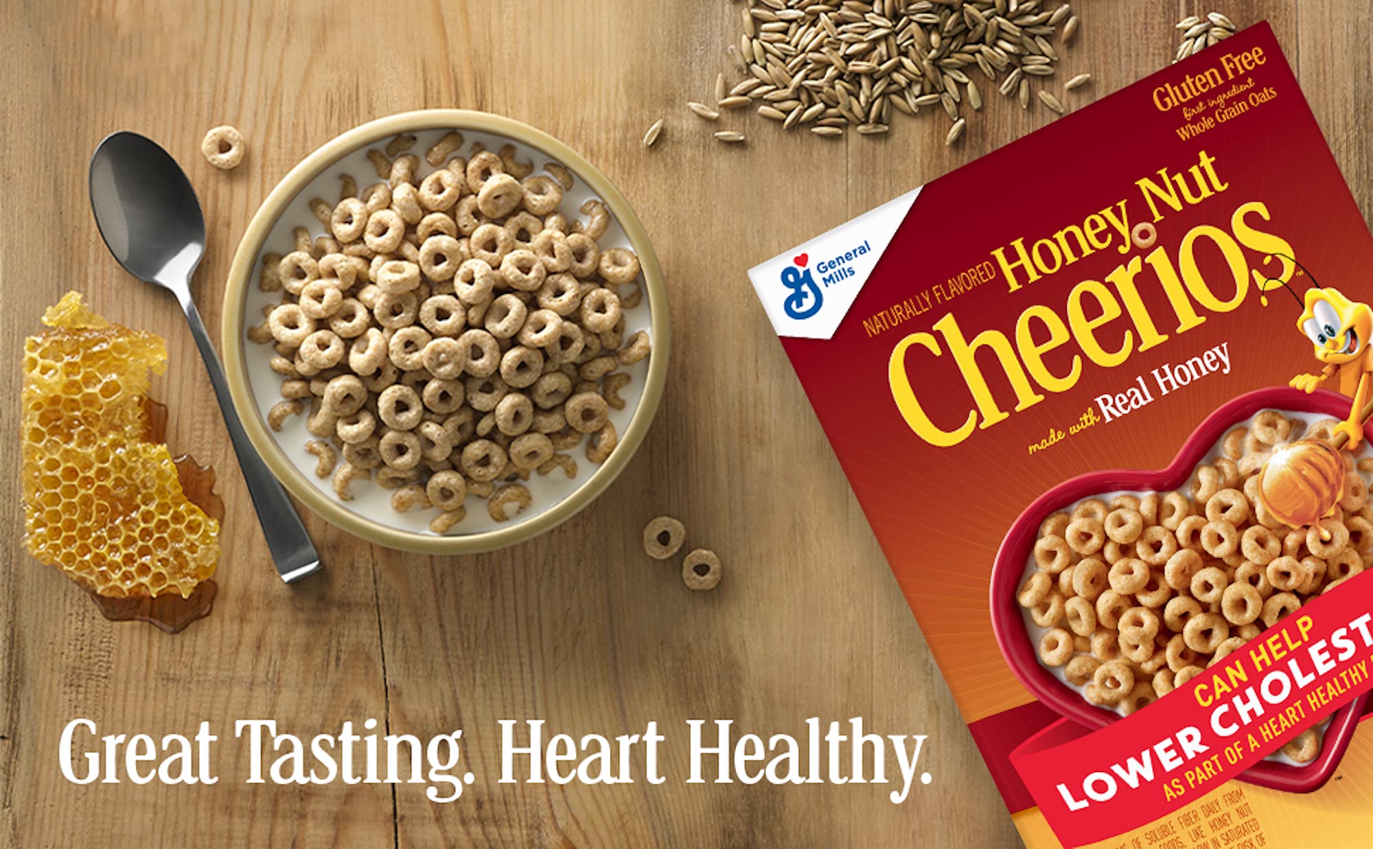 Honey Nut Cheerios Heart Healthy Cereal, Gluten Free Cereal With Whole
