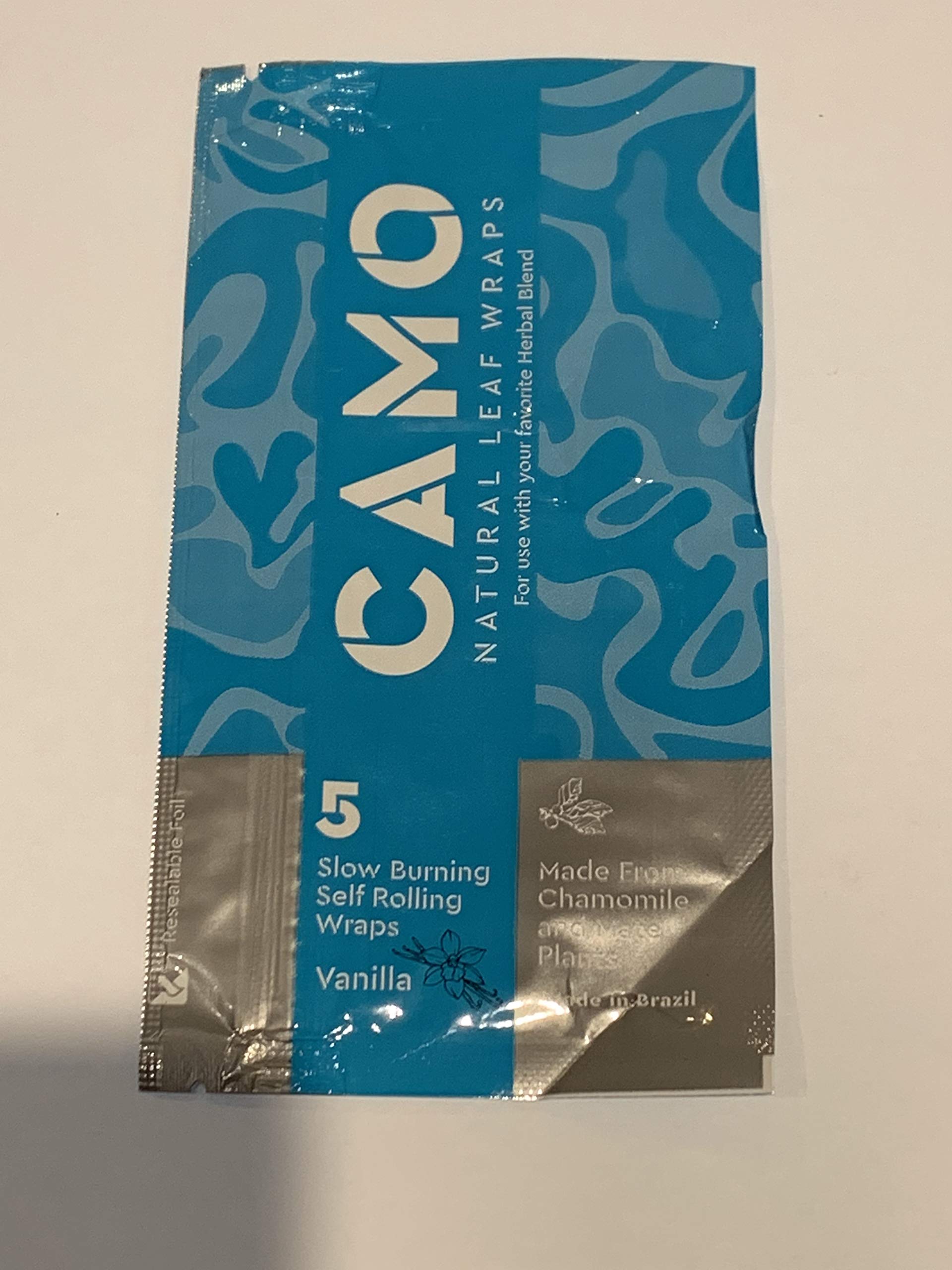 CAMO Natural Leaf Wraps Variety 6 Pack Vanilla Mango Watermelon Grape Choco Blueberry 30 Rolling