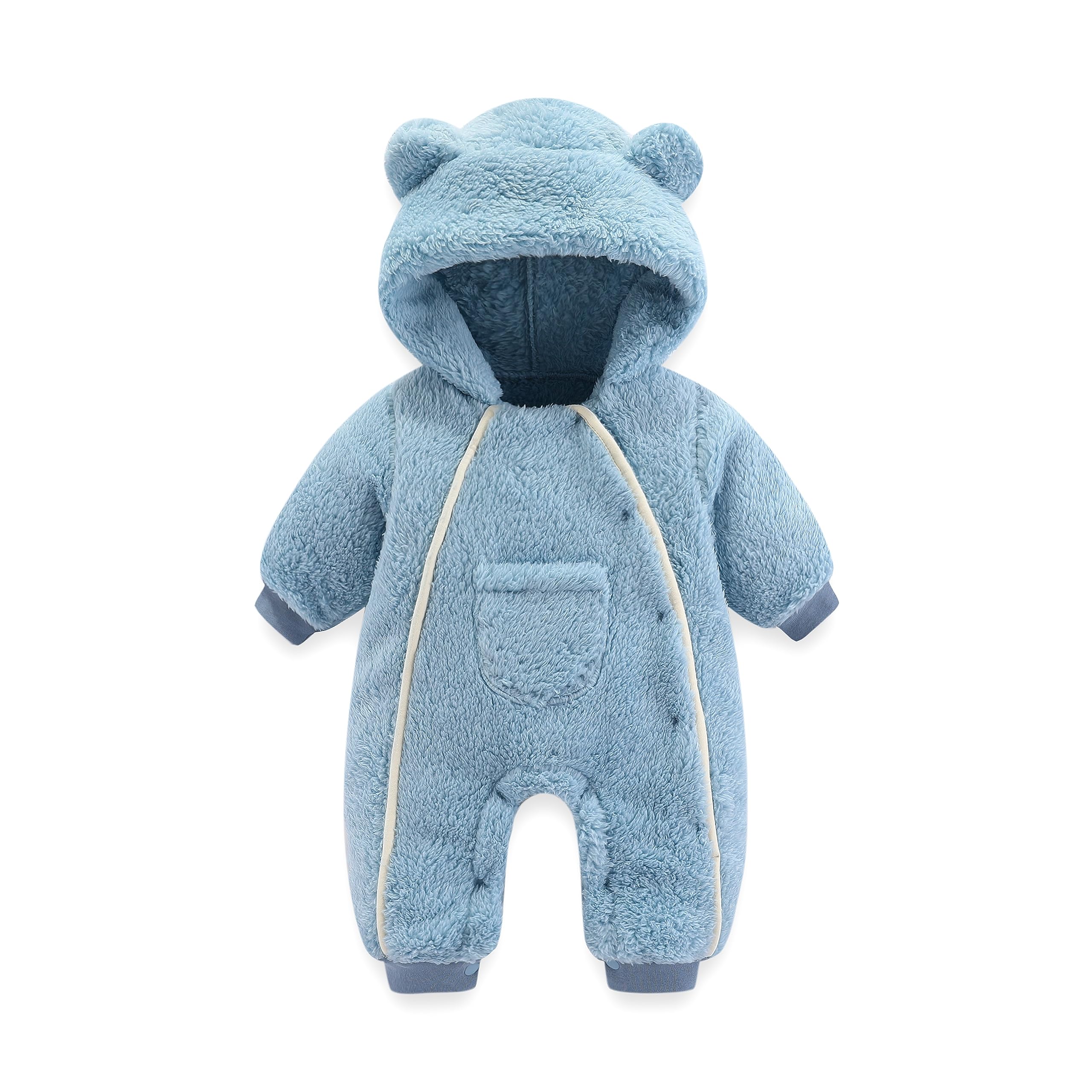 AiWMGL Newborn Baby Bear Outfit Suit Girls Boys Fleece Jumpsuit Romper Hooded Coat Winter Clothes Outwear Snowsuit