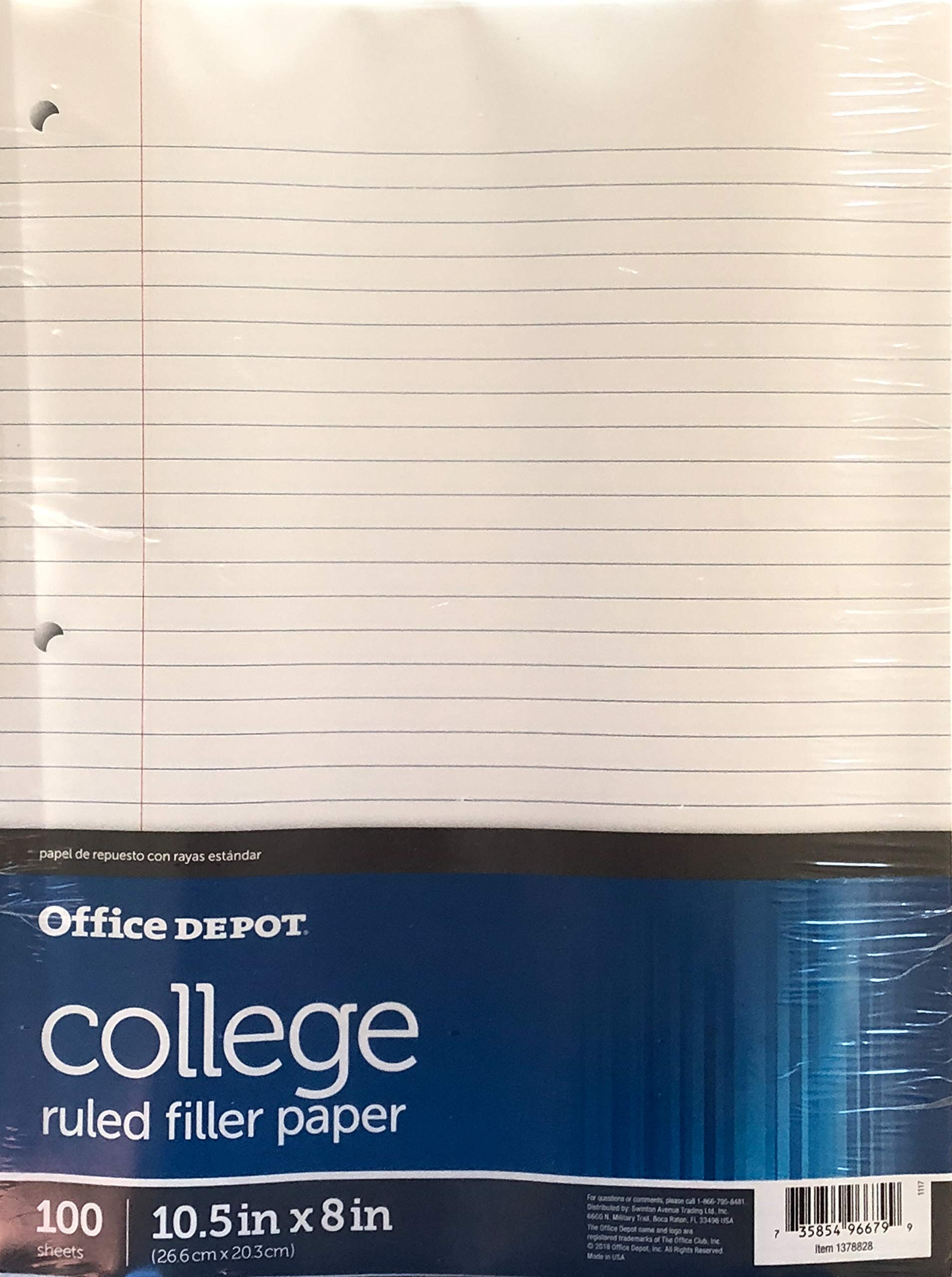 Office Depot Brand Filler Paper, College Ruled, 92 Brightness, 16 Lb, Pack  of 100 Sheets: Buy Online at Best Price in UAE - Amazon.ae