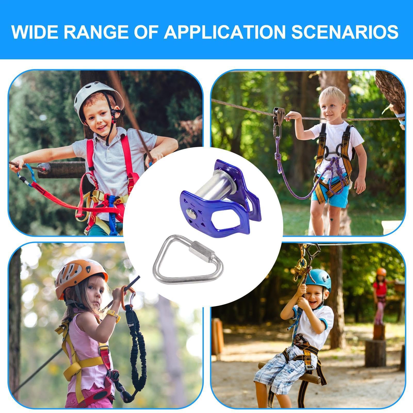 Puleggia Zip Line per Carichi Pesanti a Installazione Rapida – Kit Dispositivo di Scorrimento per Carrello Outdoor