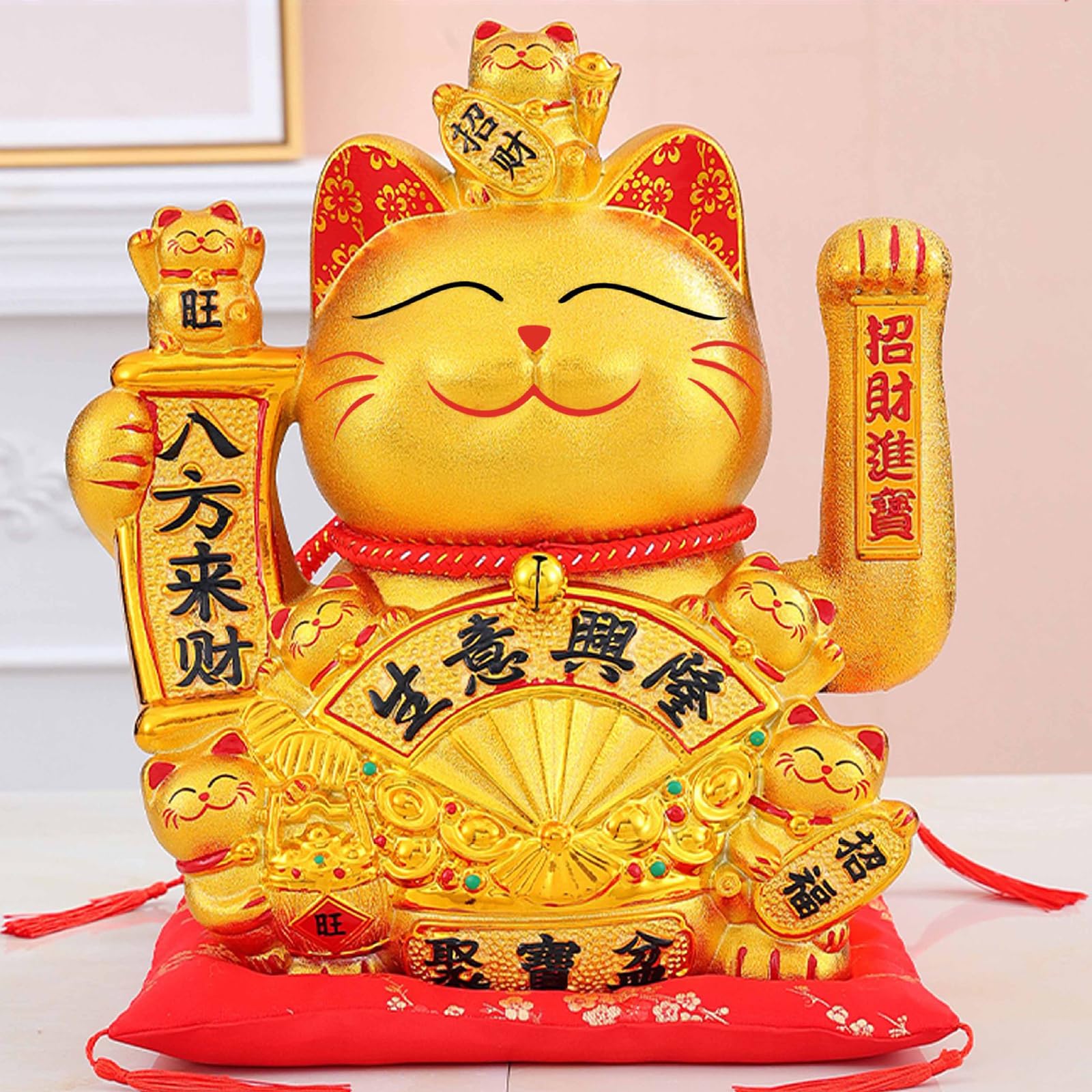 Gato De Fortuna Chino DecoracióN,Gato De La Suerte Estatua,Adornos De Gato De Suerte,Apariencia del Gato,Adecuado para Caja Registradora,DecoracióN ArtíStica