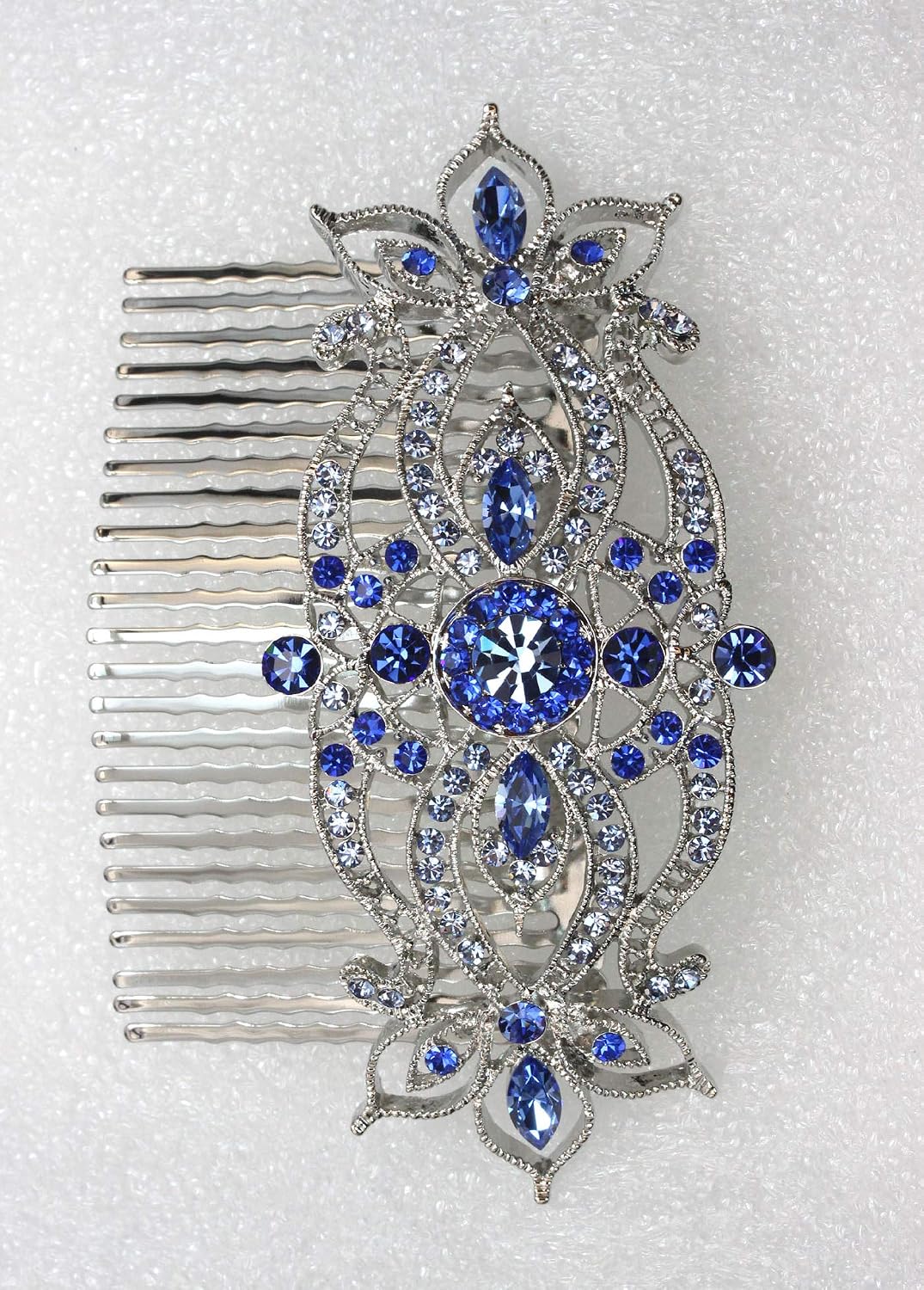 Faship Gorgeous Blue Large Big Floral Hair Comb