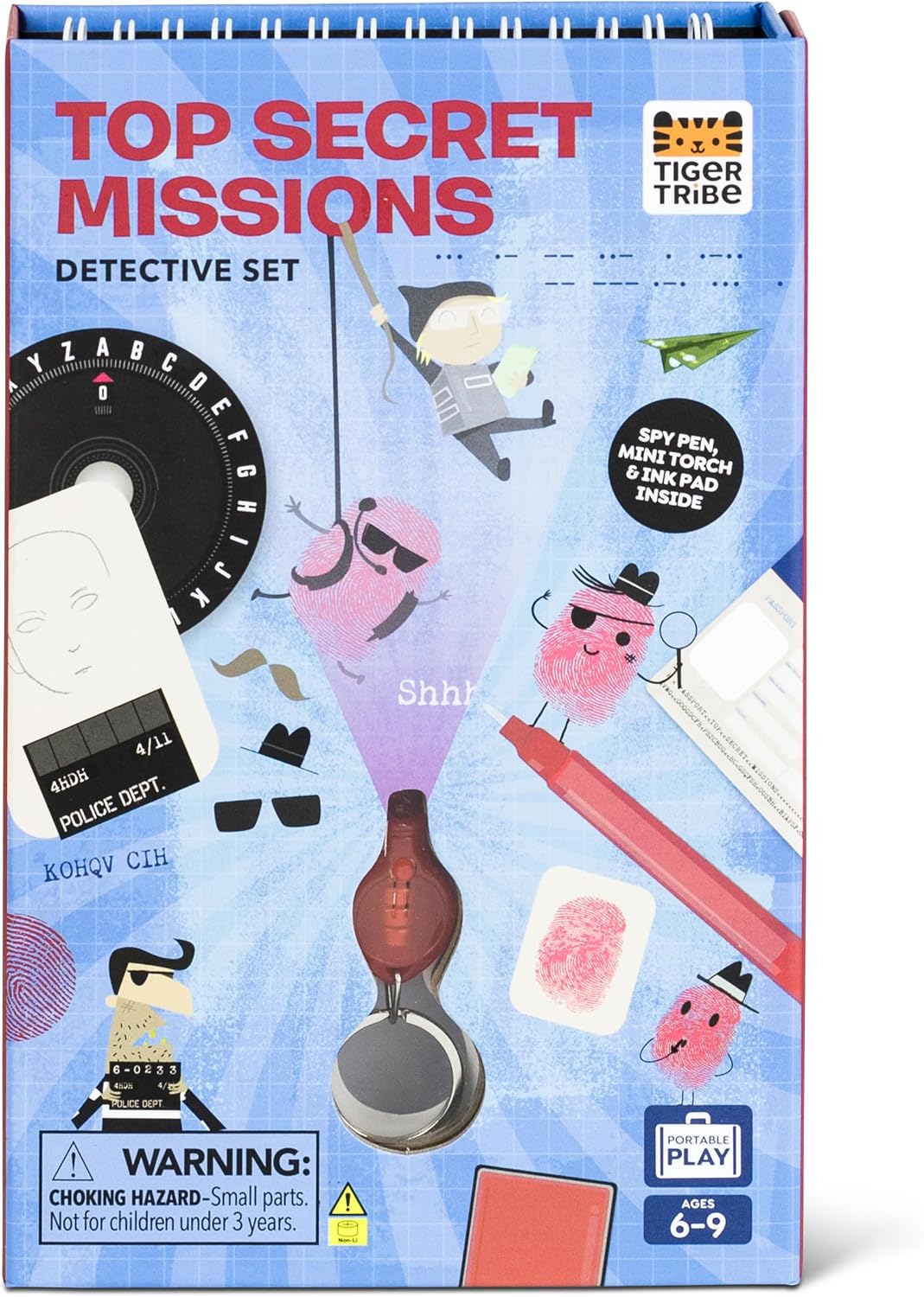 Tiger Tribe Top Secret Missions - Detective Set, Activity Set for Kids, Role Play as a Spy/Detective, Solo/Team Play, Perfect for Travel, Great Gift