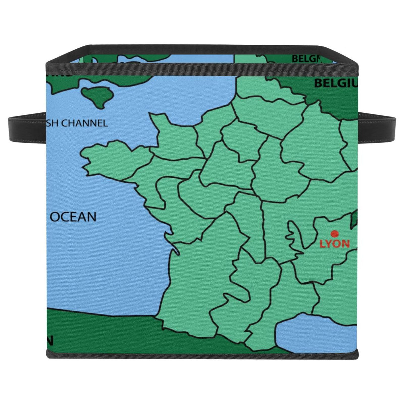 Panier de rangement en tissu avec poignées cube pliable Lyon