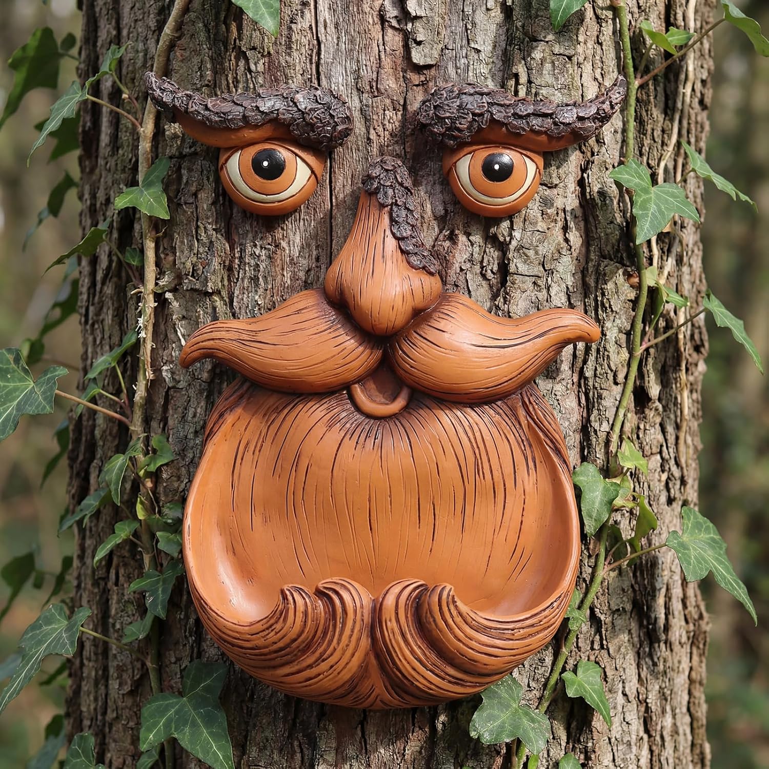 Tree Faces Decor Outdoor, Eyes Glow in Dark Tree Face for Tree Decoration, Tree Face Decor Tree Art for Lawn Garden Patio Backyard Ornaments