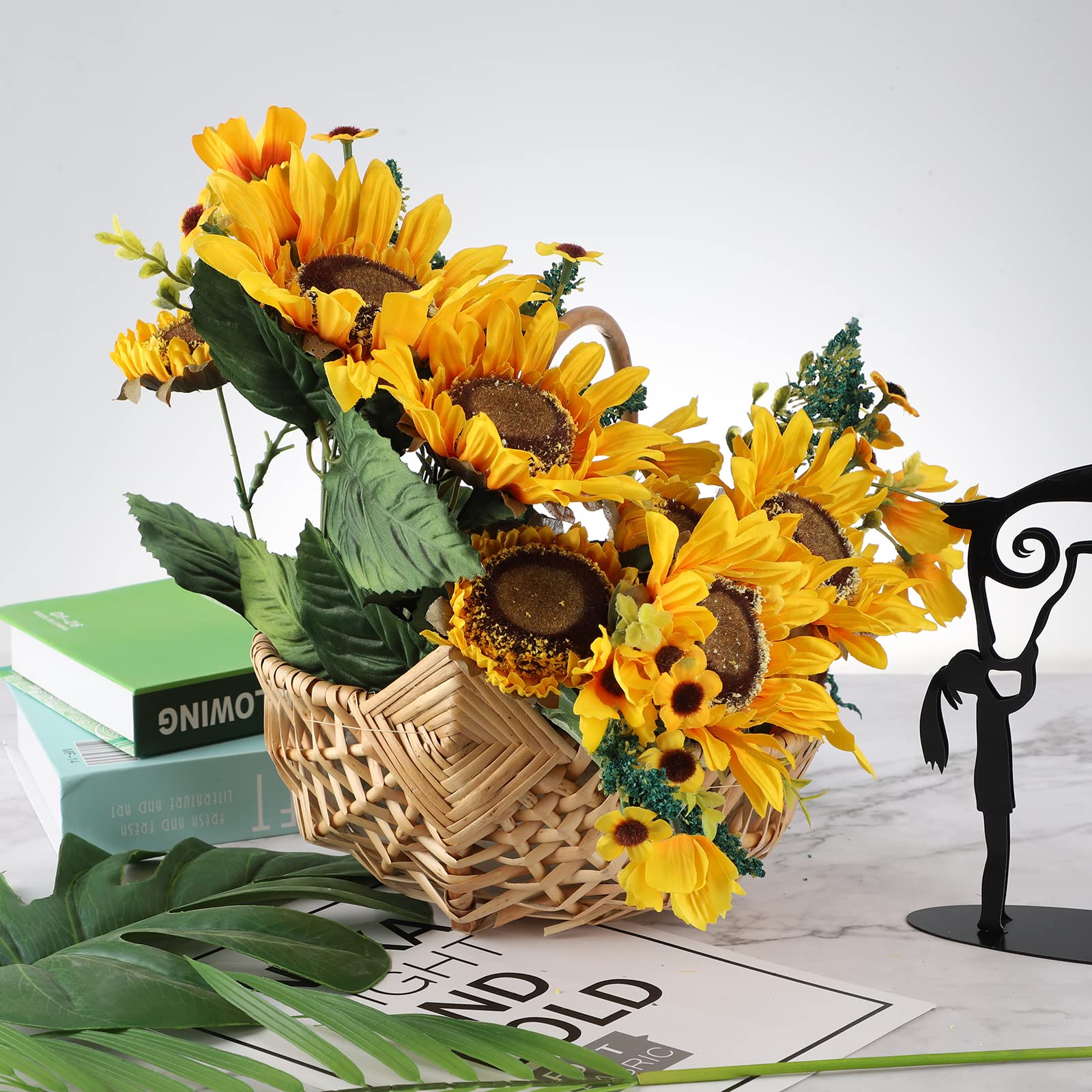 Cesto di Vimini con Manico, Cesto di Raccolta Intrecciato a Mano, Cesto da Picnic Cesto di Pane Intrecciato, Cesto di Fiori di Vimini per la Conservazione, Picnic(A)
