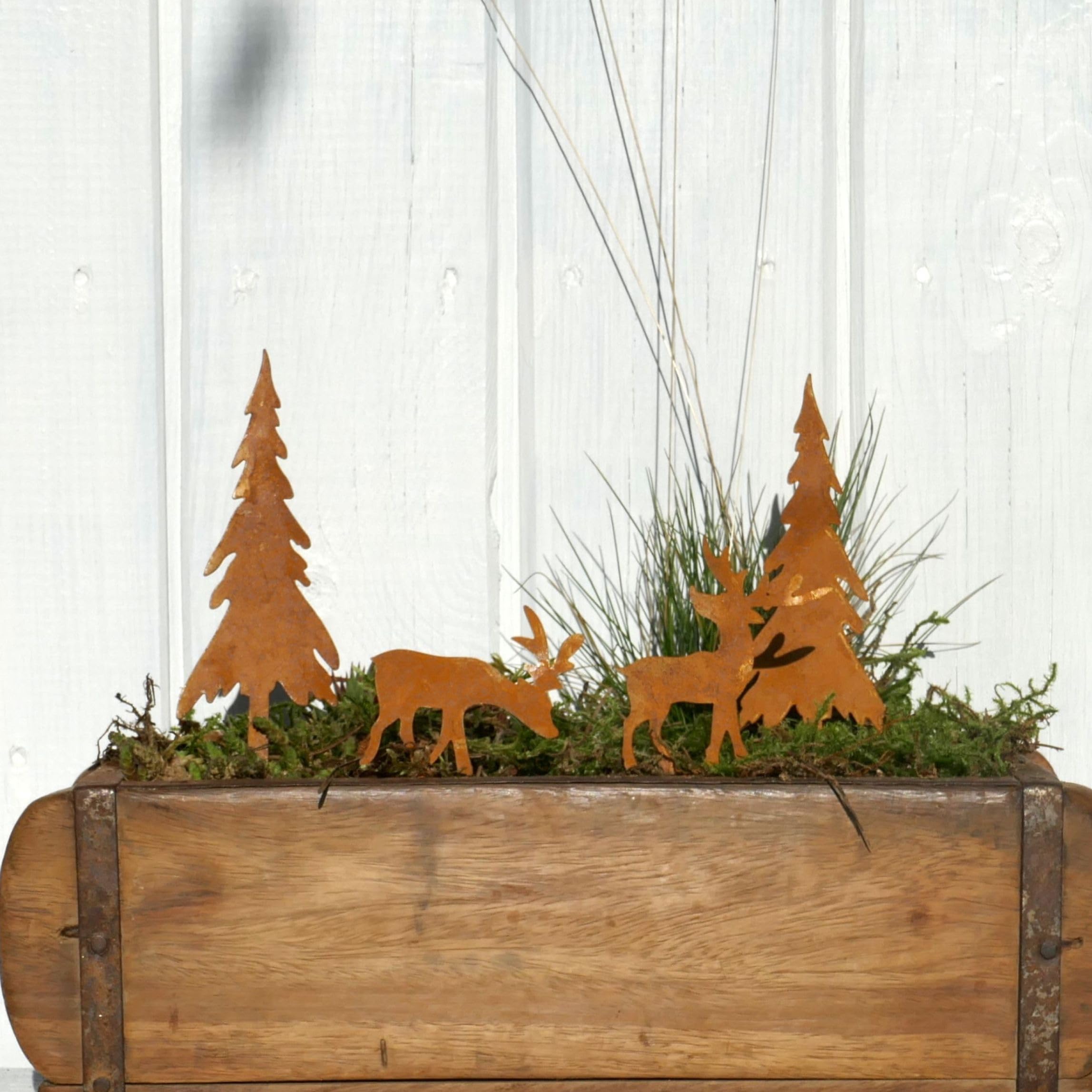 Storm's Gartenzaubereien Rost Flammen 23cm 4er Set - Vintage Deko Für Garten & Weihnachten