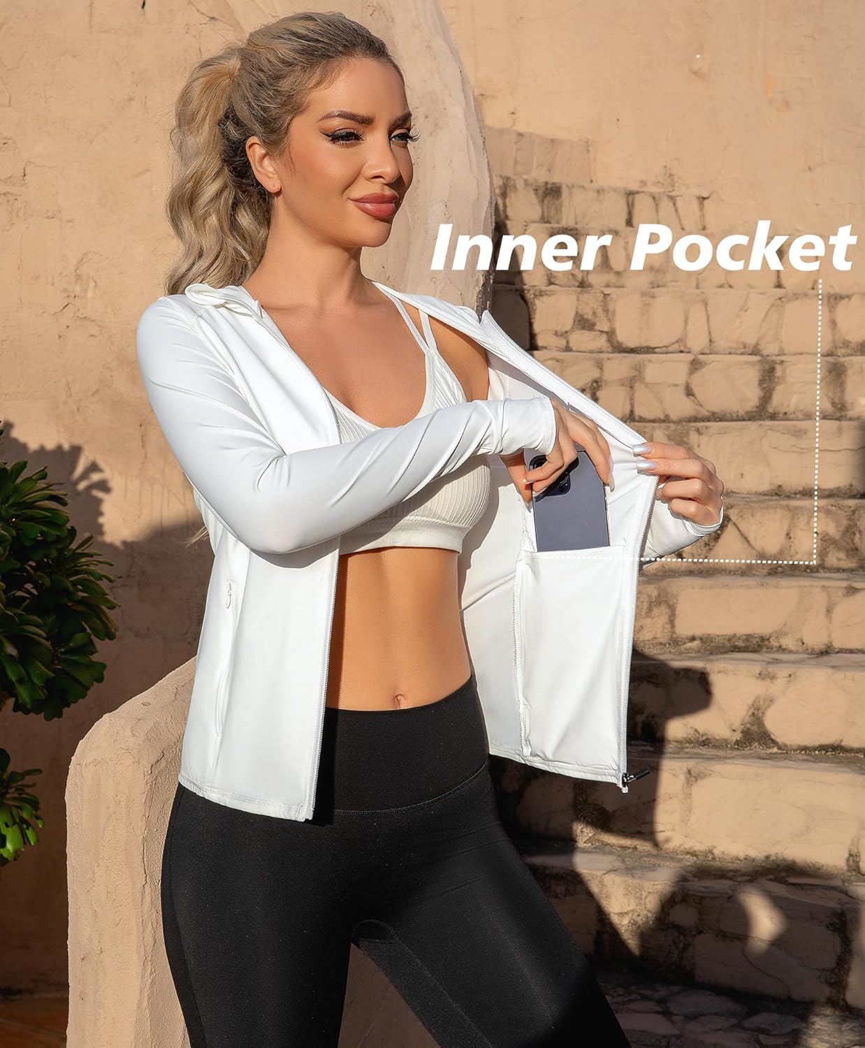 We1Fit Women's UPF 50+ Lightweight Sun Protection Hoodie Jacket Long Sleeve Hiking Outdoor Shirts with Pockets - Image 3