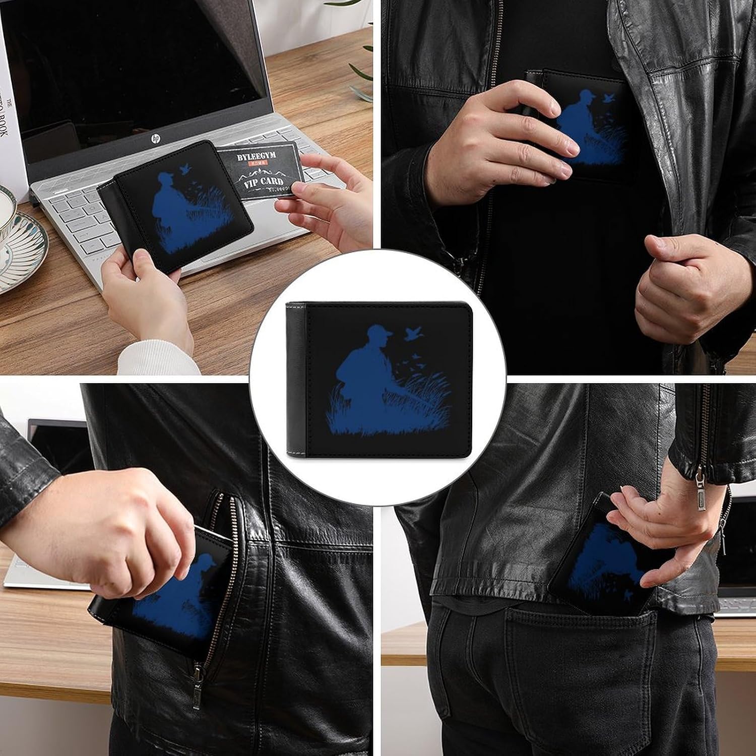 Ducks Hunting Novelty Wallet Soft Slim Front Pocket Bifold Purse with ID Credit Card Holder
