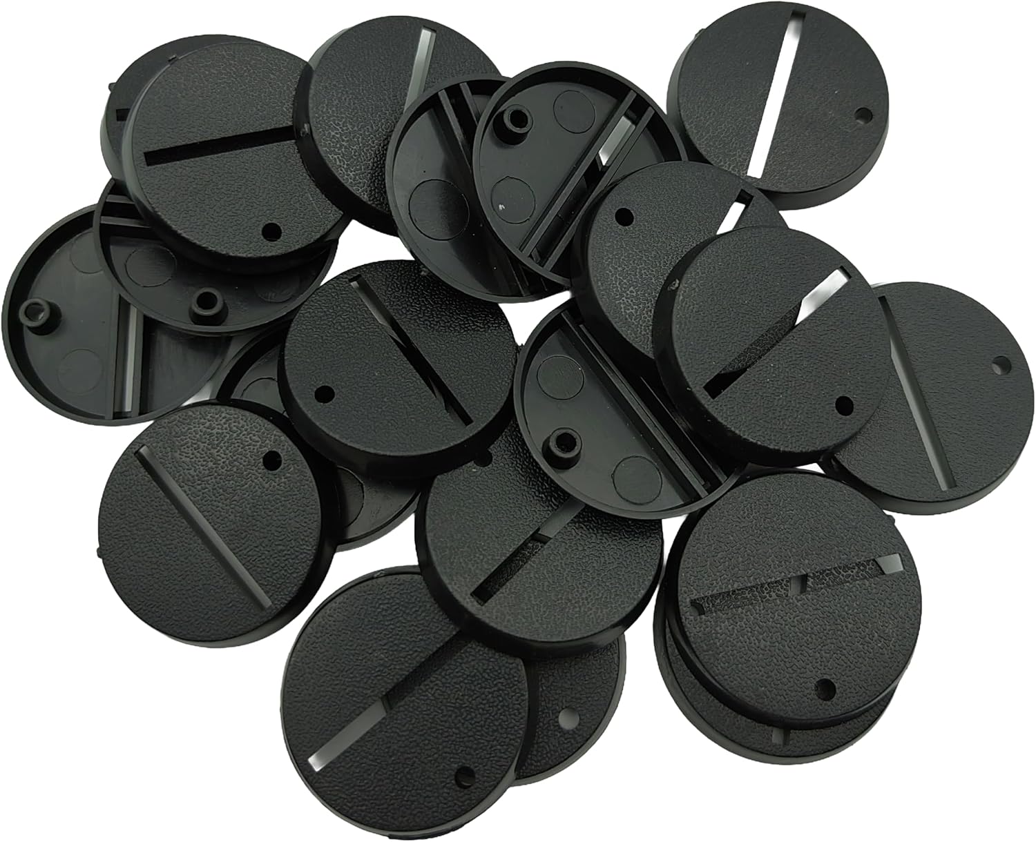 Lot of 20 32mm Round Slot Bases for Warhammer 40k + AoS Games Workshop Wargame Bitz