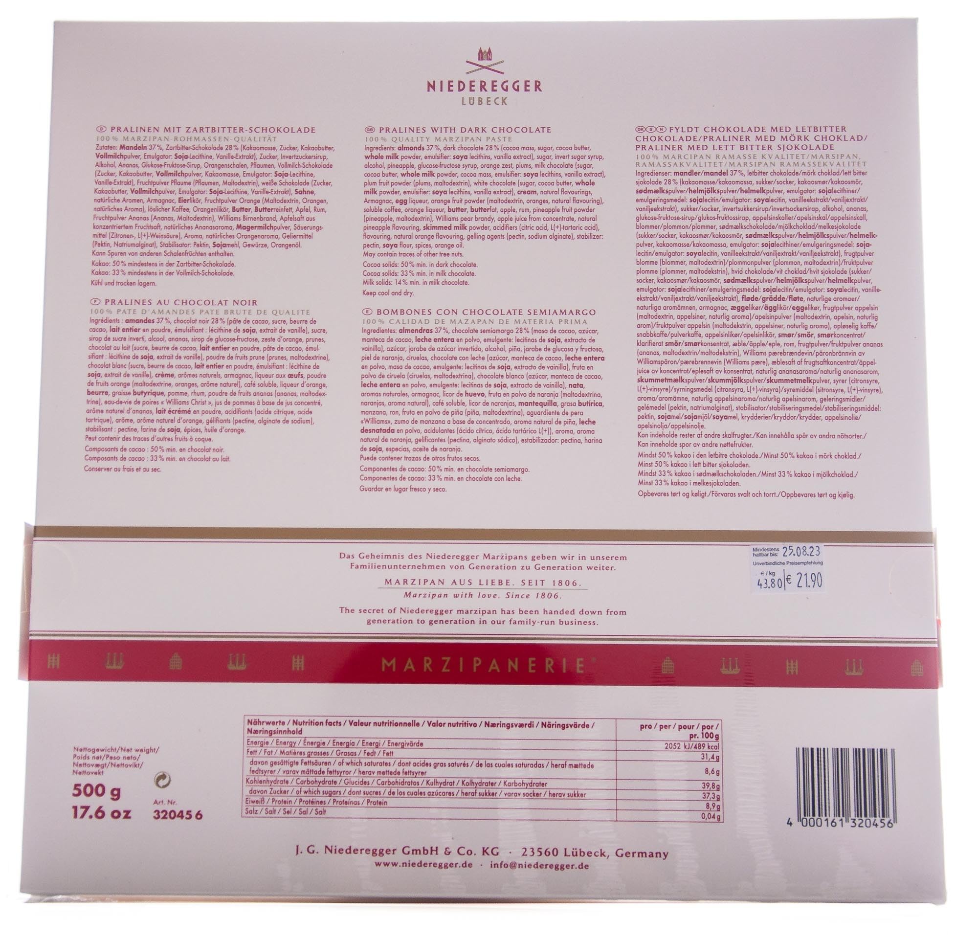 J. G. Niederegger Marzipanerie, 500g