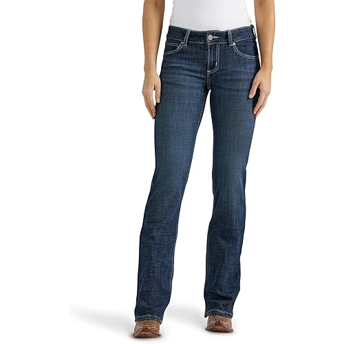 Wrangler Women's Western Mid Rise Stretch Boot Cut Jean