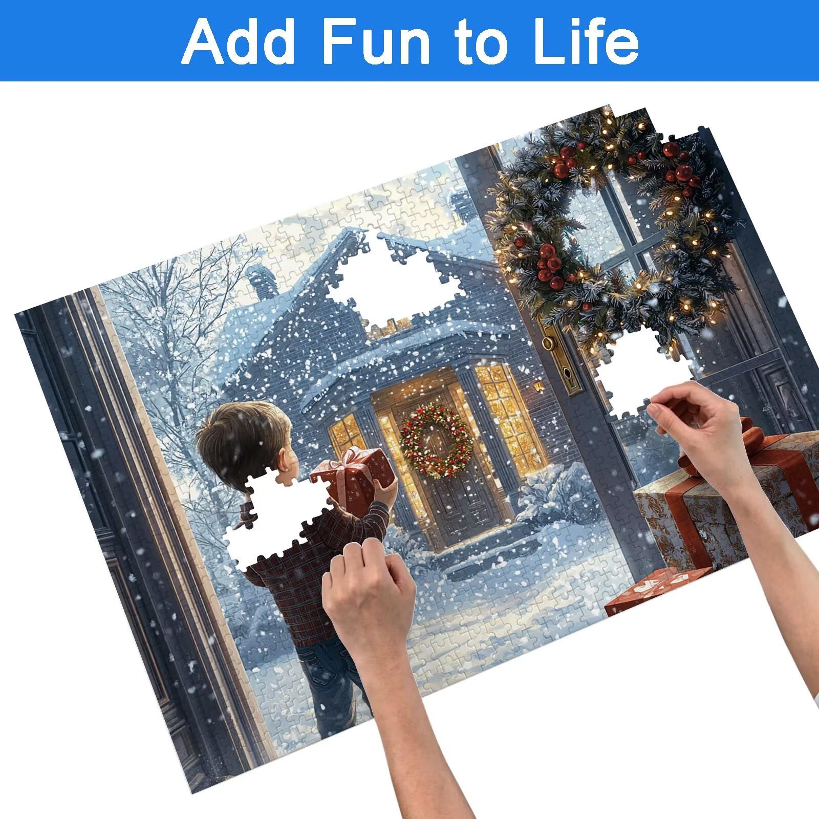 Puzzle 5000 Pezzi Natale, Puzzle Paesaggio 5000 Pezzi Arte per Adulti e Bambini, Misura: 156.5x105.5 cm, Puzzles Legno per Adulti con Squisita Scatola di Imballaggio, Regalo Donna, Regalo Uomo, -9187