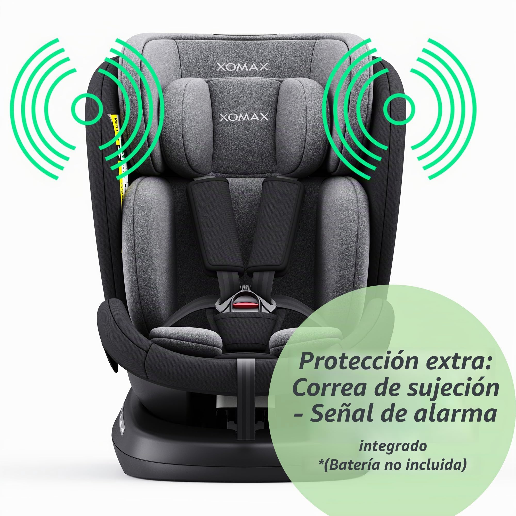 XOMAX 946i Asiento infantil giratorio 360° con ISOFIX, función reclinable I creciente I 0-36 kg, 0-12 años, grupo 0/1/2/3, arnés de 5 puntos y cinturón de 3 puntos, funda extraíble, lavable I ECE R129