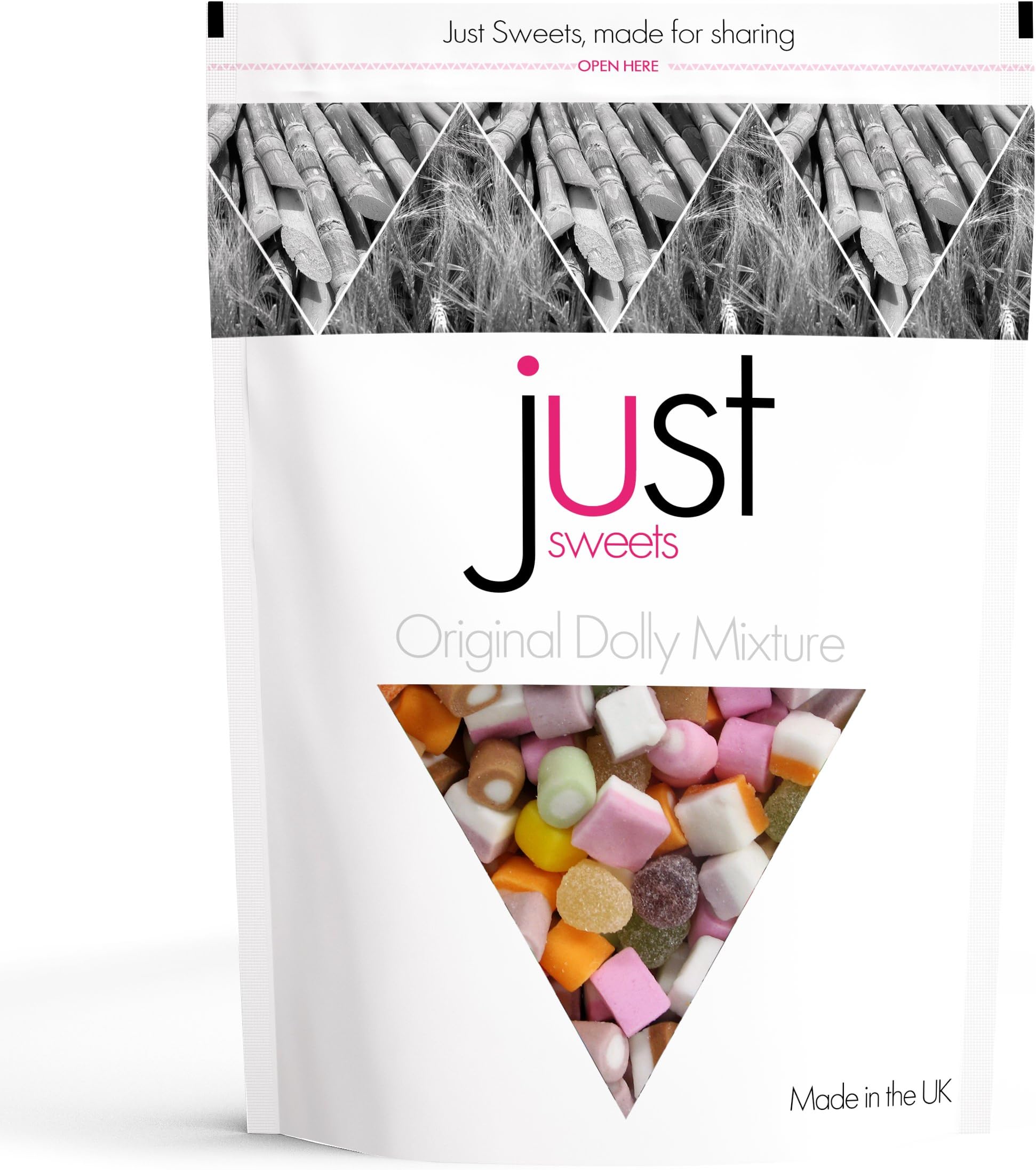 JUST SWEETS POUCH - Dolly Mixtures by Just Sweets (Share Pouch with One and Half Old Fashioned Pounds of Sweets)