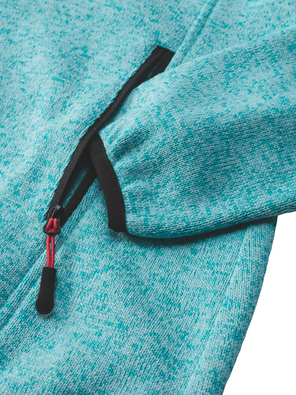 STUBAI Damen Strickfleecejacke, mit flauschigem Fleece auf der Innenseite, Übergangsjacke mit Reißverschluss, modische Damenbekleidung, Türkis, Gr. 36-48