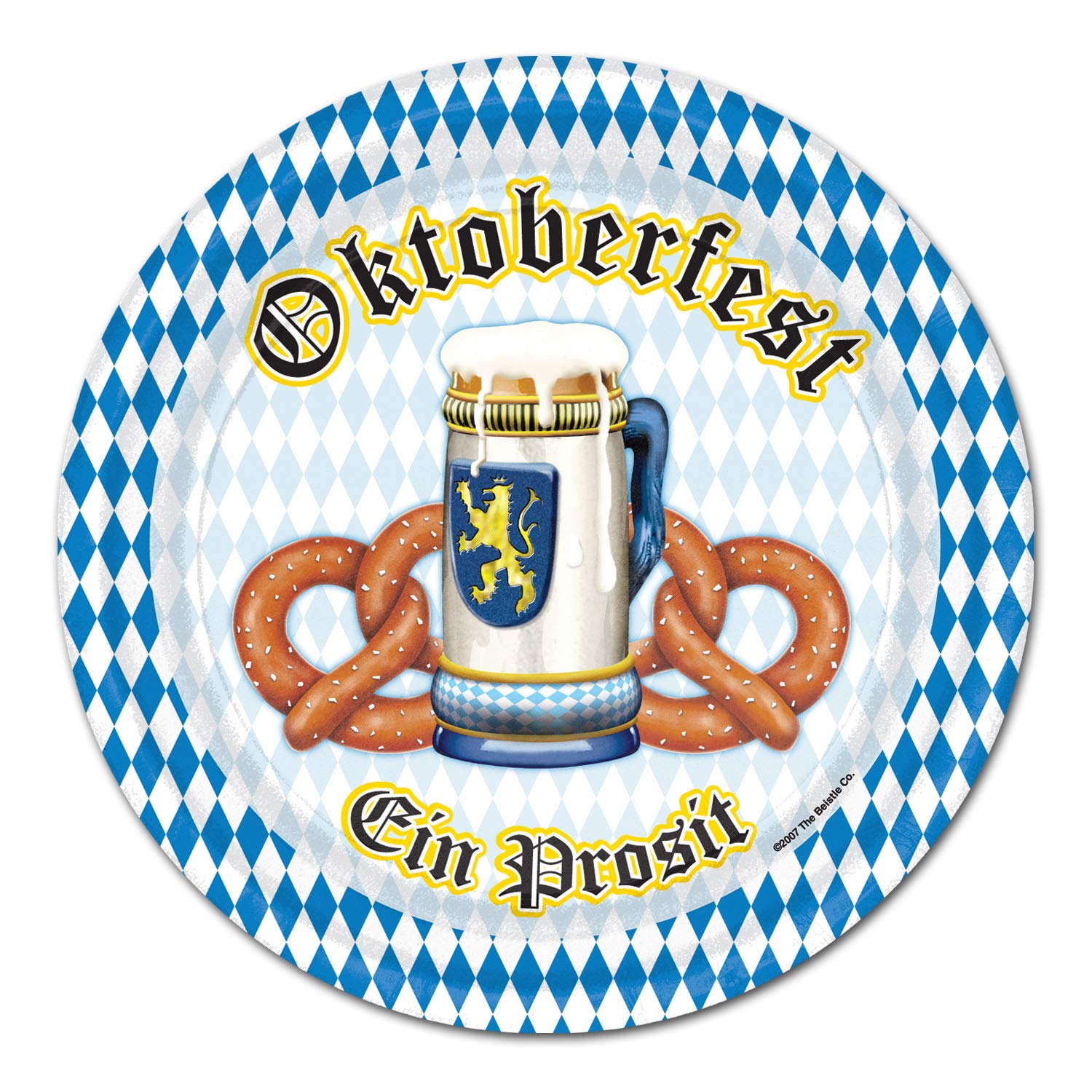 Beistle 2018 Oktoberfest EIN Prosit Dinner Plates | 9 Inches | (Party Pack: 24 Count)