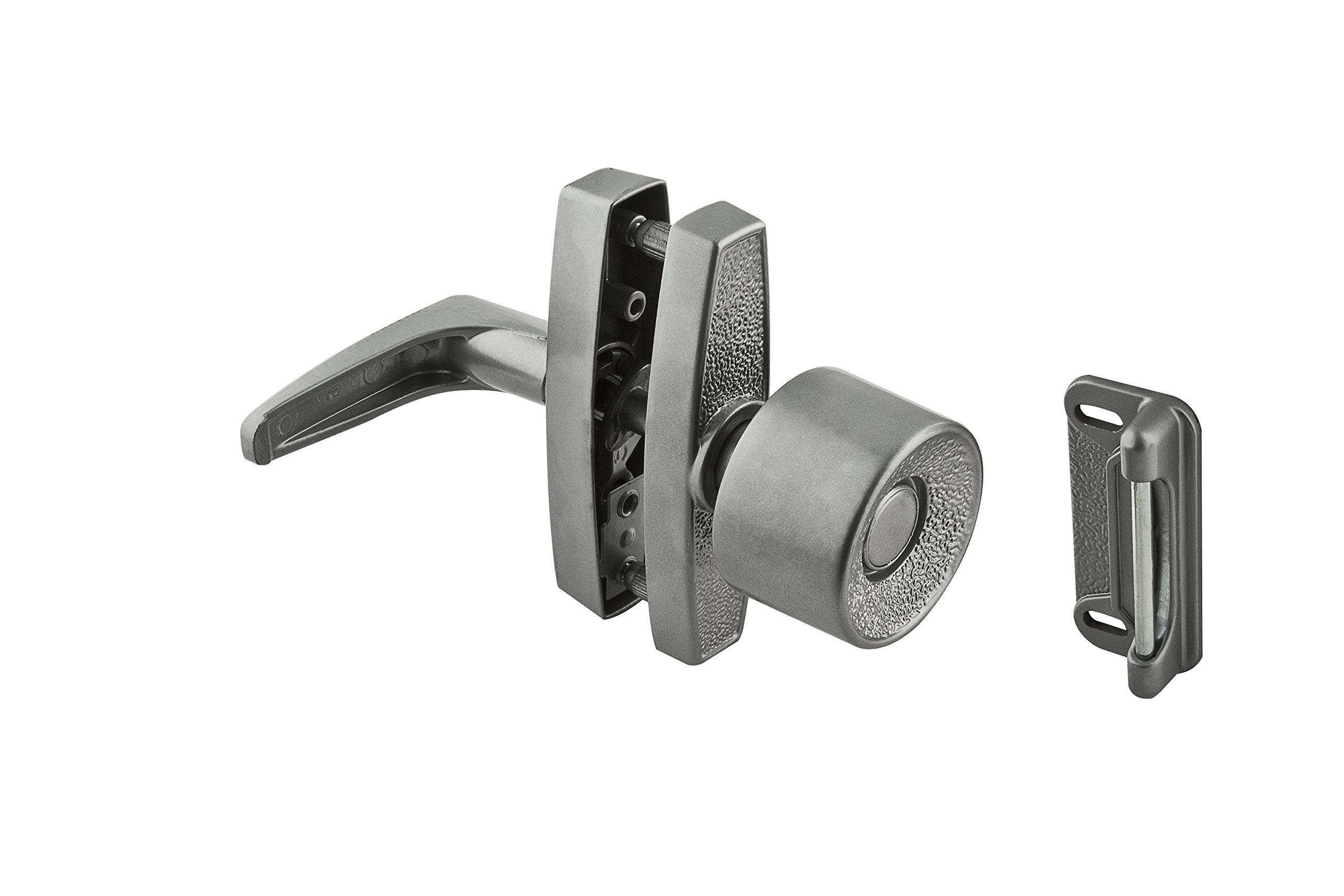 Stanley Hardware S748-258 CD1703 Screen or Storm Door Knob Latch in Clear Coated Aluminum