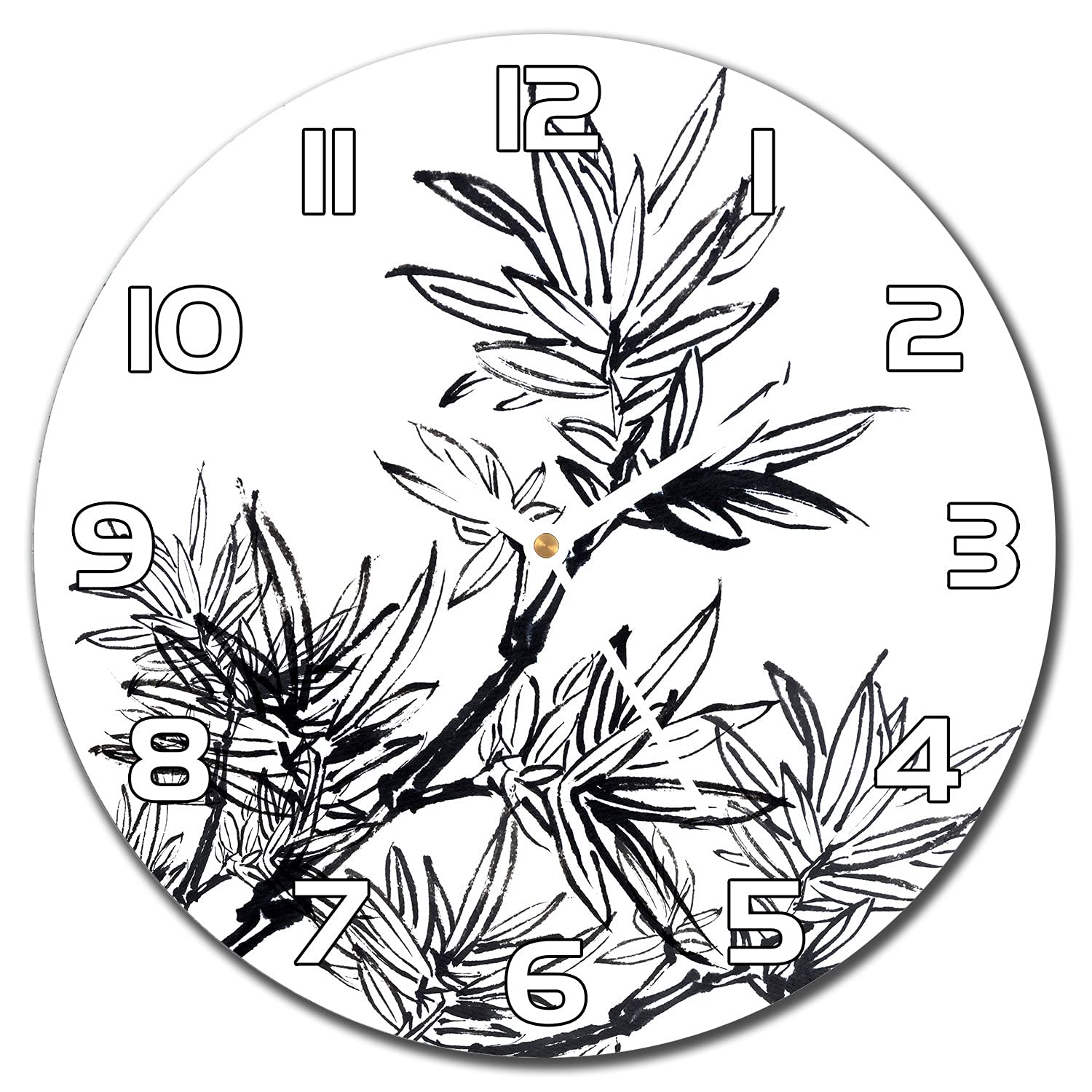 Horloge en verre aiguilles blanches pour salon moderne et design