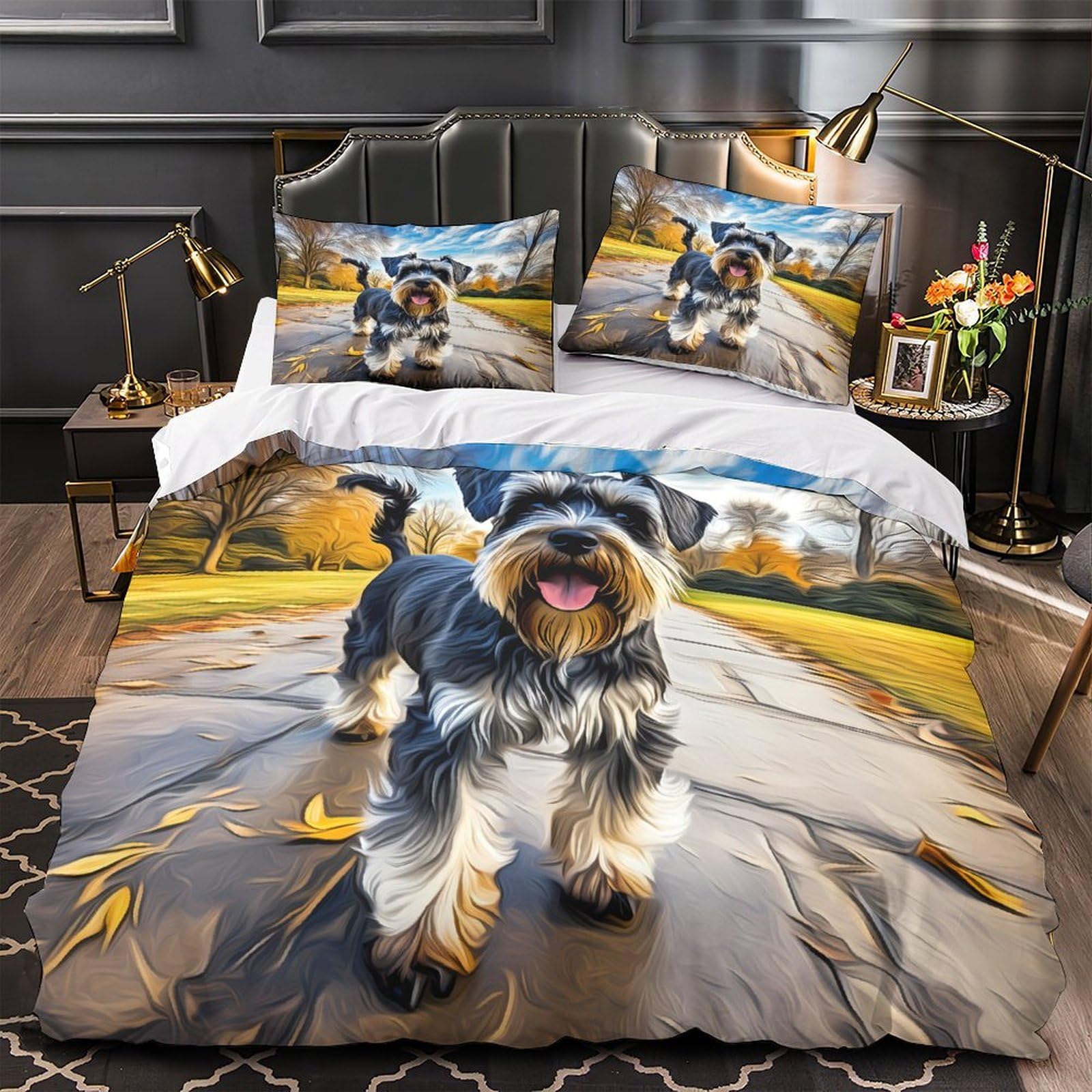 Housse de couette Noël microfibre hypoallergénique ultra douce et respirante avec fermeture éclair