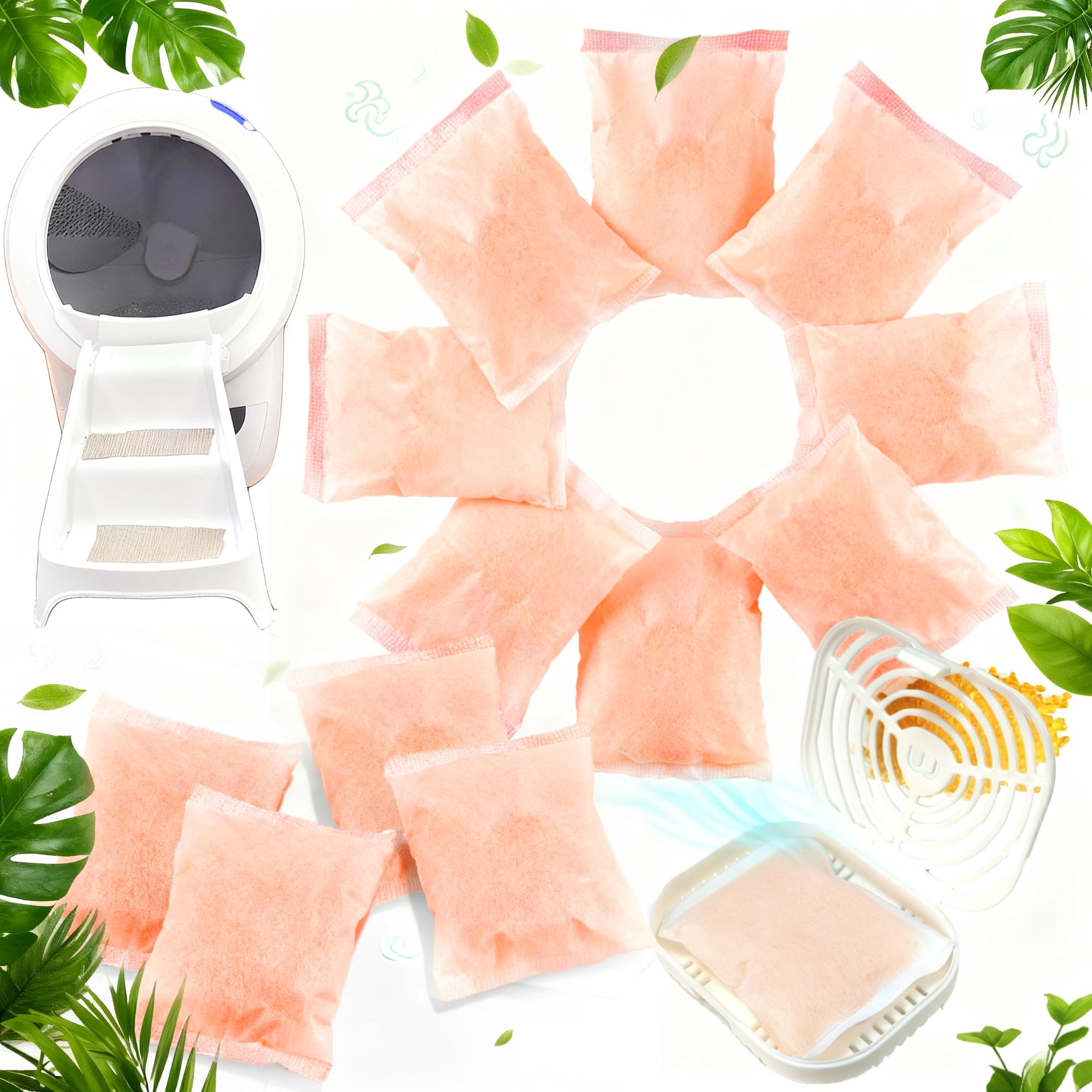 Cat Litter Box Deodorizer Compatible with Whisker OdorTrap Pod, Odor Filters for Litter-Robot and Traditional Litter Boxes, Pet Odor Eliminator