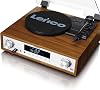 Lenco Mc-160 Wd Pickup Hi-fi Stereo Set Dab+ Fm Radio With Bluetooth Mp3 Recording Feature Music Set Recorders Wooden
