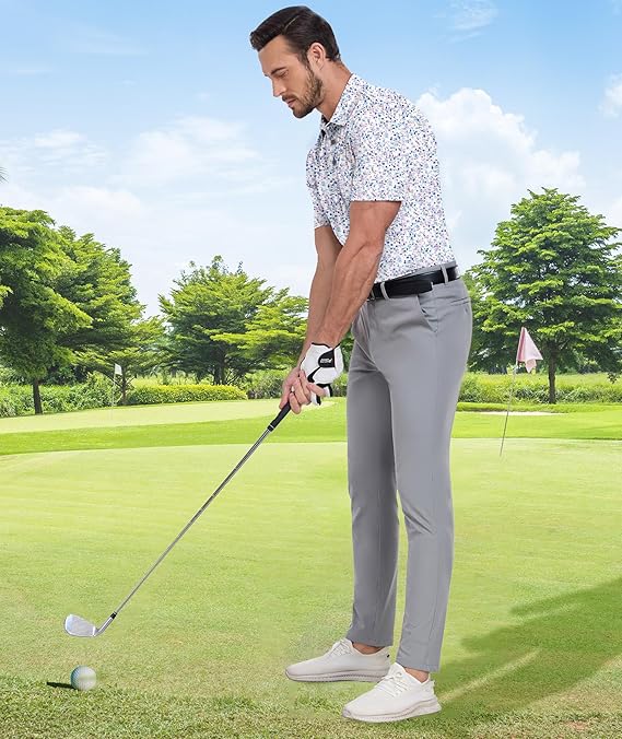 ZITY Men's Golf Shirts Short Sleeve Moisture Wicking Performance Print Patterns Casual Collared Golf Polo Shirt for Men