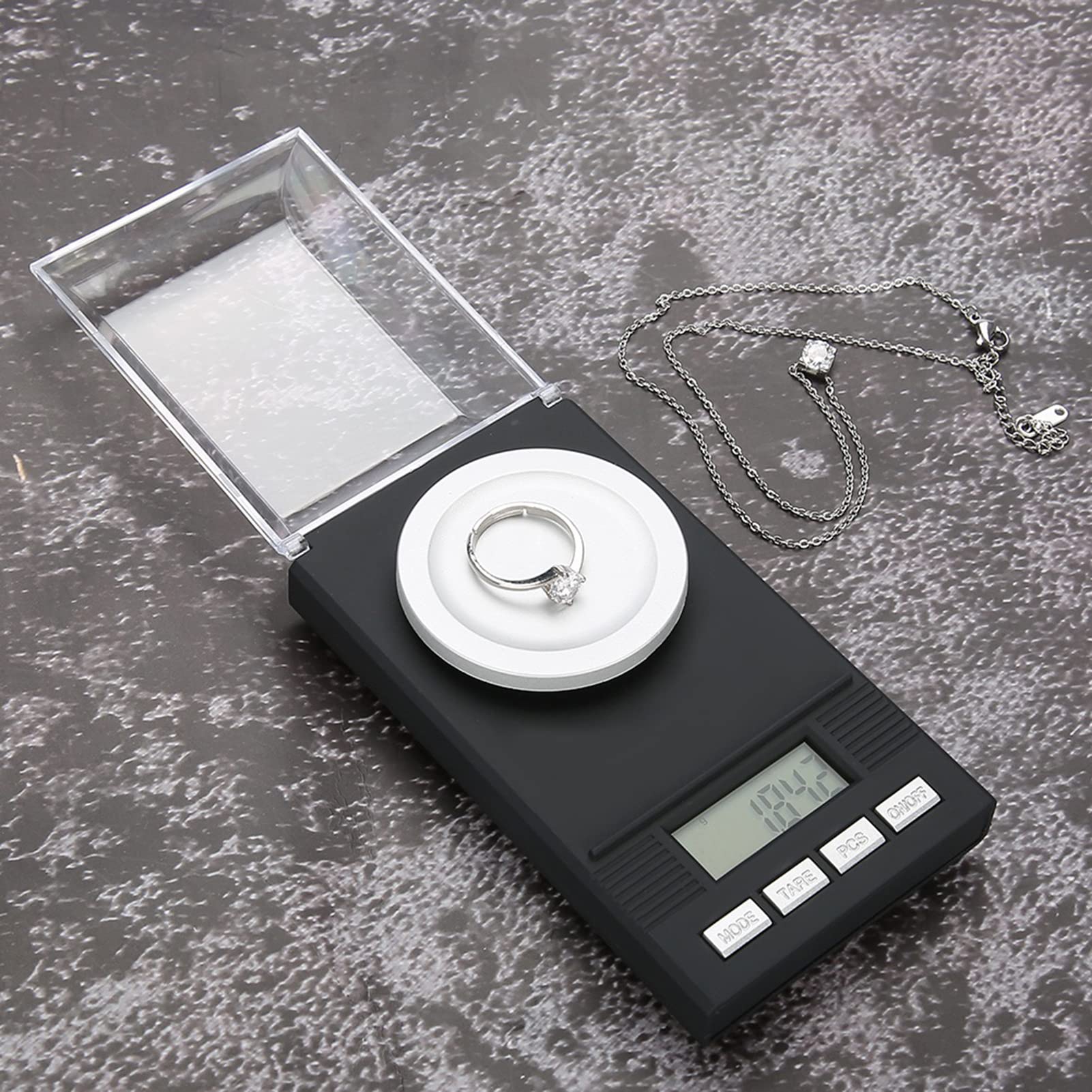 lyrlody Digitalwaage 0,001g Miniwaage Schmuckwaage, Edelsteinwaage mit 6 Einheiten Tara Kalibrierung Stückzählung Automatische Abschaltung Windschutz für Schmuck Gold Edelsteine Kräuter (20g)