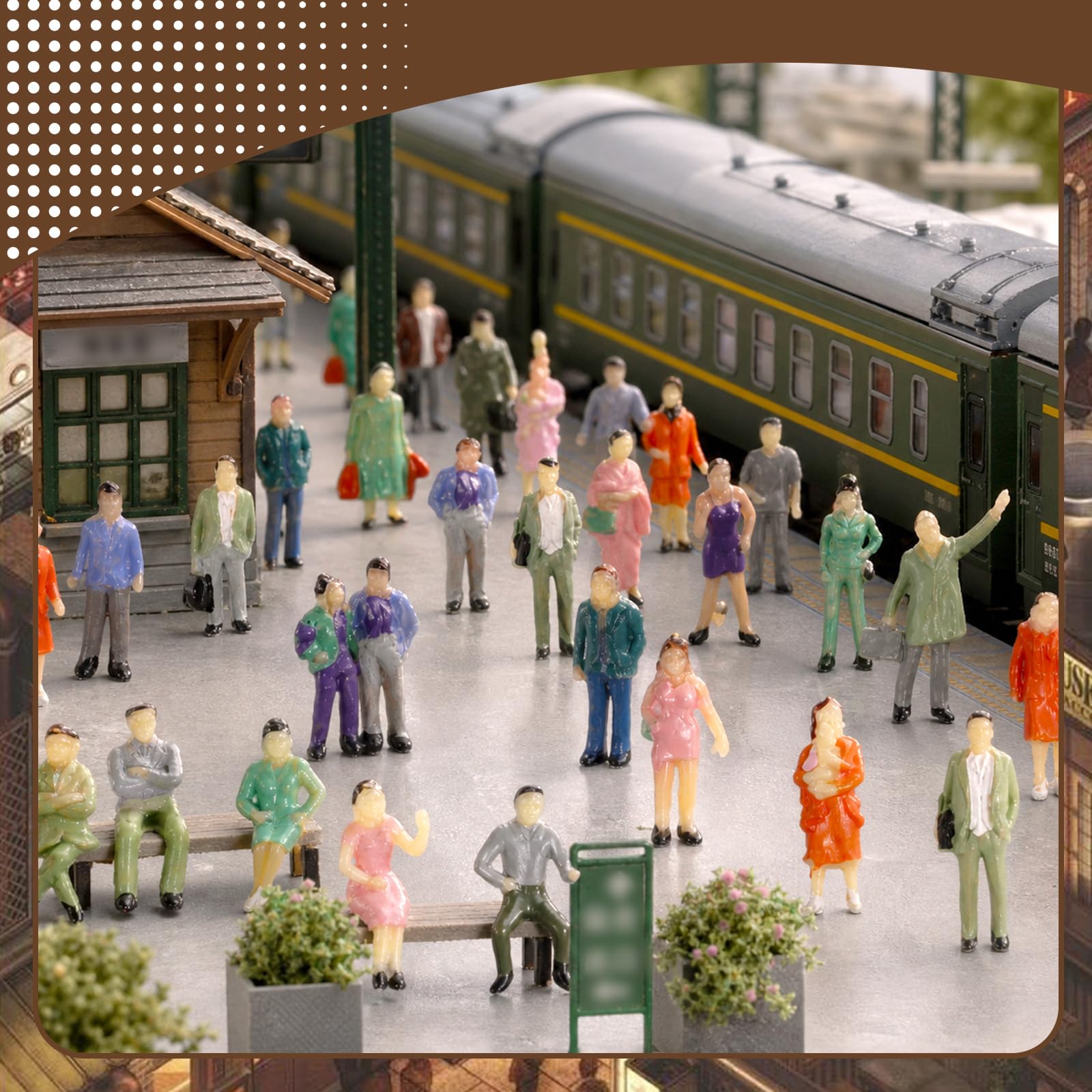 Hiawbon Miniatur-Figuren im Maßstab 1:87, 50 Stück