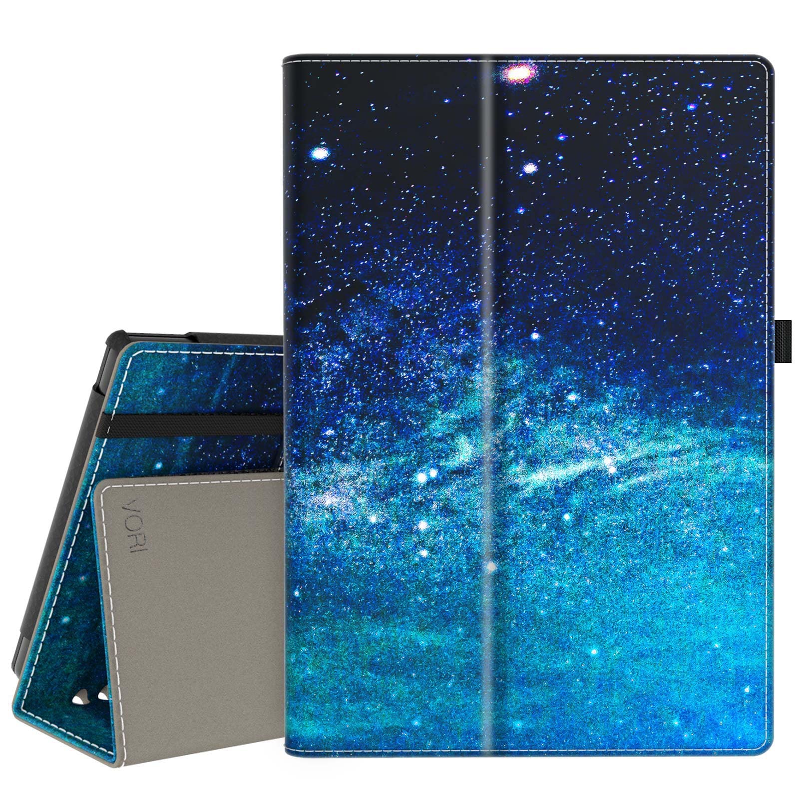 VORI Case for All-New Amazon Fire HD 10 & HD 10 Plus Tablets (11th Gen, 2021), Slim Folding Stand Folio Cover with Auto Wake/Sleep & Hand Strap for 10.1 Inch, Galaxy